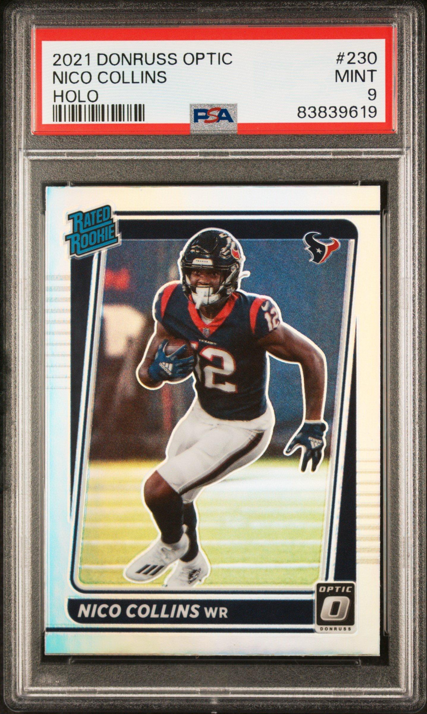 2021 Panini Donruss Optic 230 Nico Collins Holo PSA 9