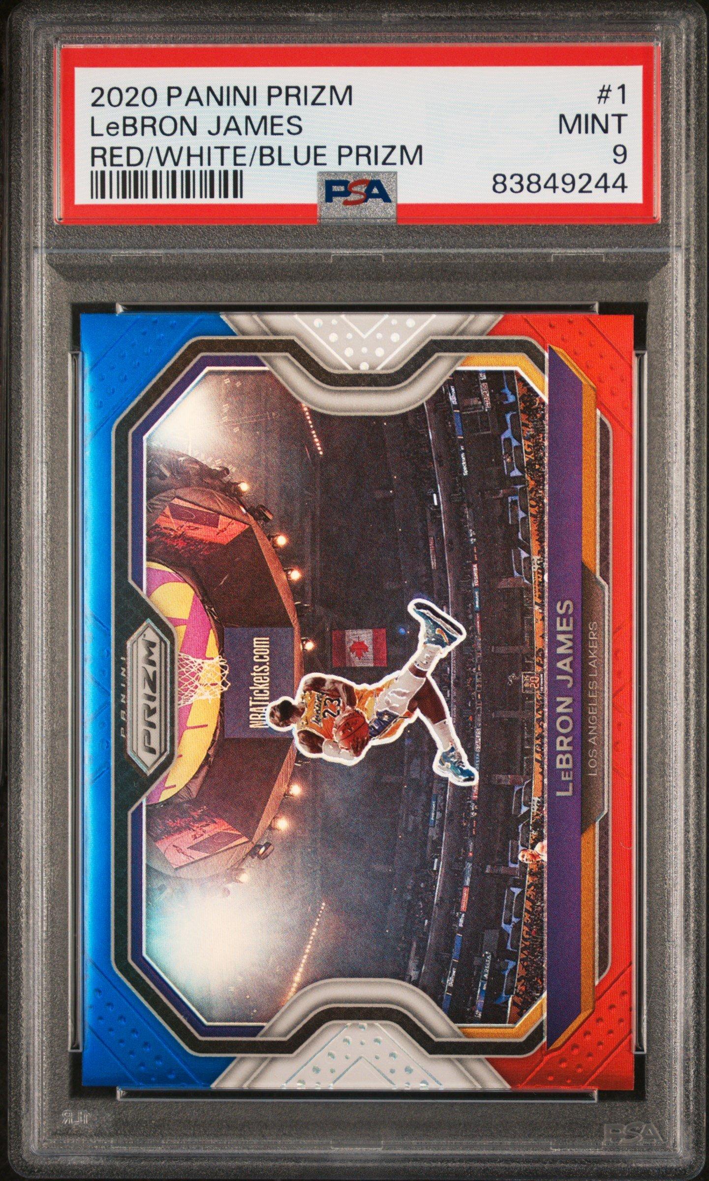 2020 Panini Prizm 1 Lebron James Red/white/blue Prizm PSA 9 Graded