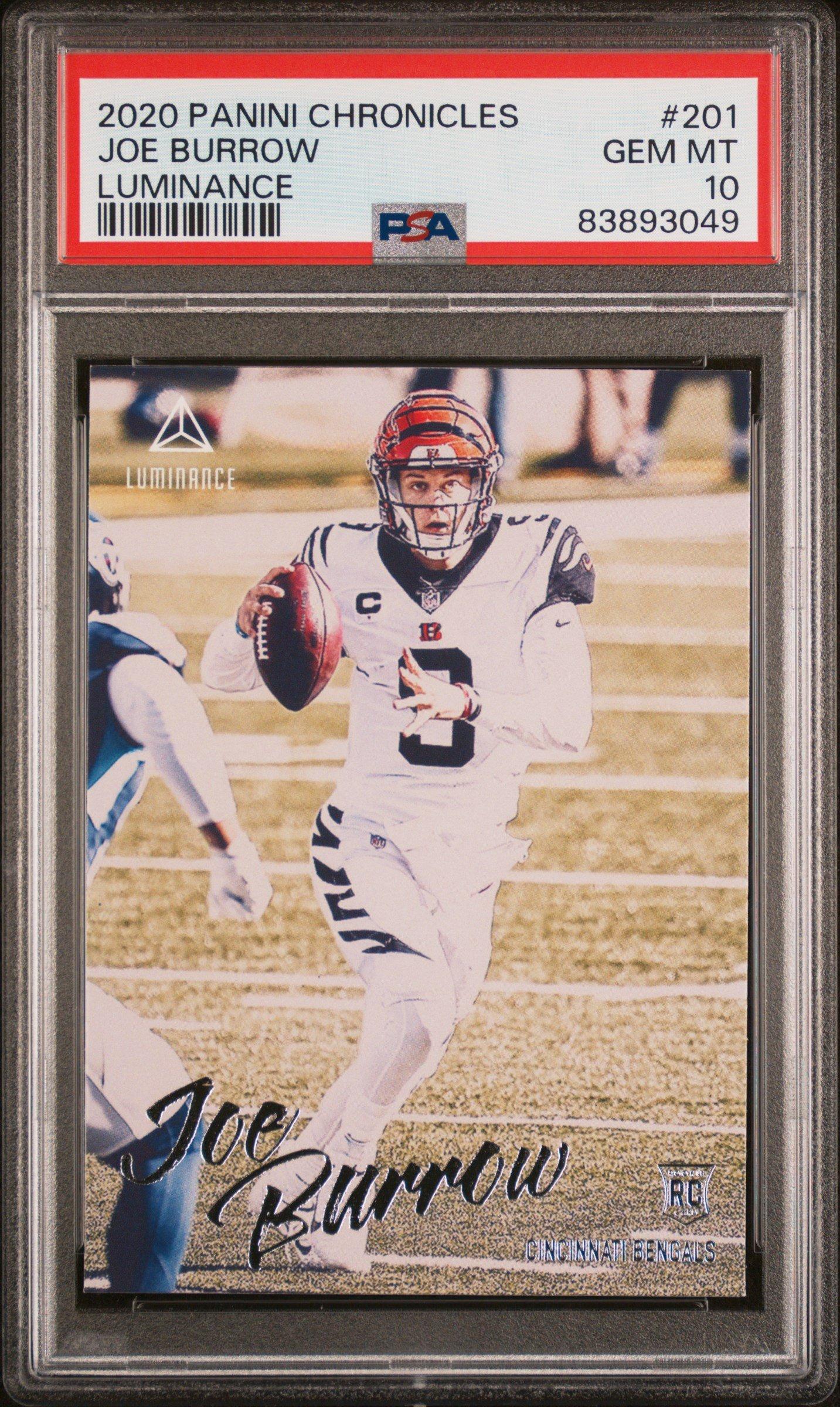 2020 Panini Chronicles Luminance 201 Joe Burrow PSA 10