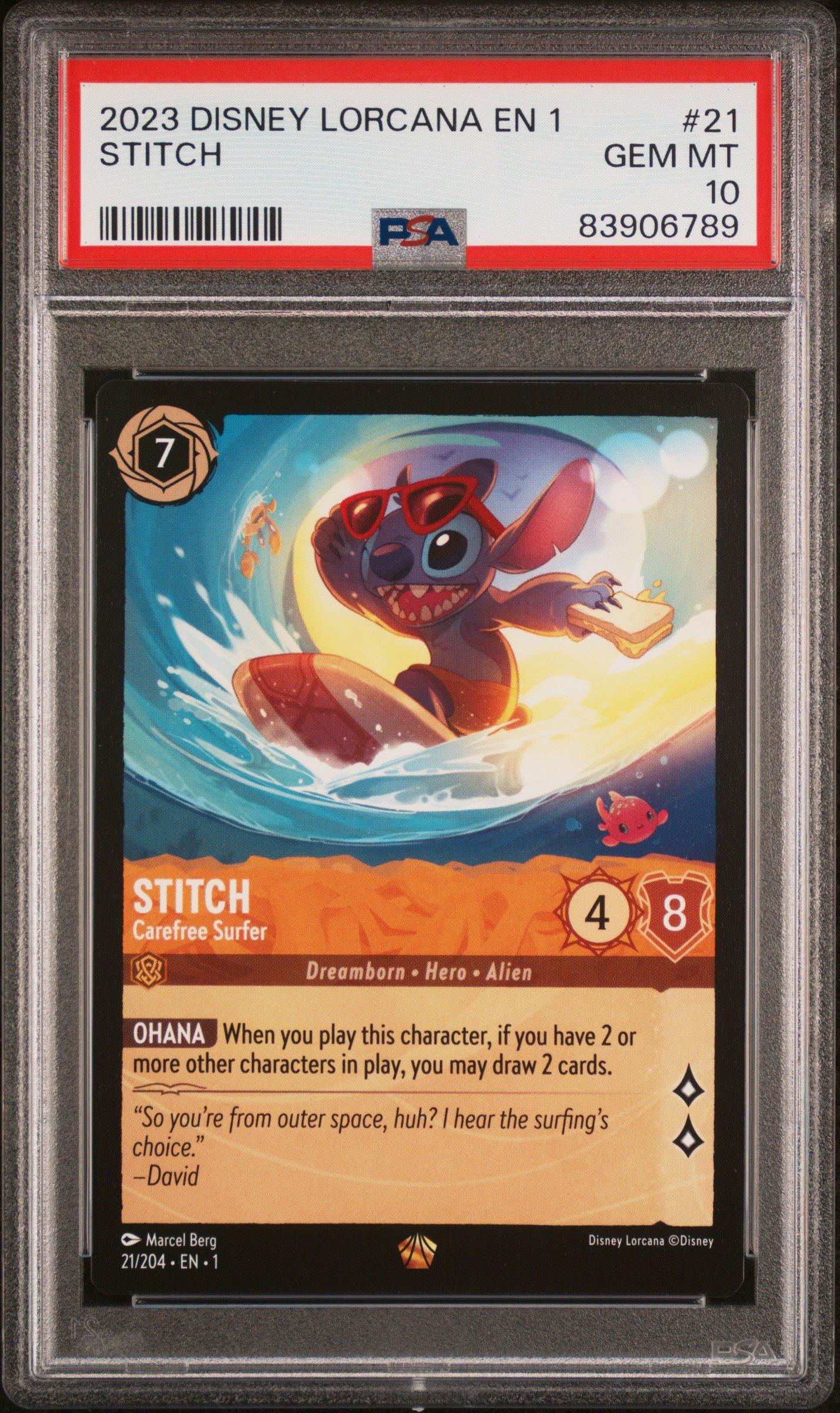 PSA10 Disney Loracana 城壁 #222 3221 2023 Disney Lorcana En 1-the First Chapter 21 Stitch