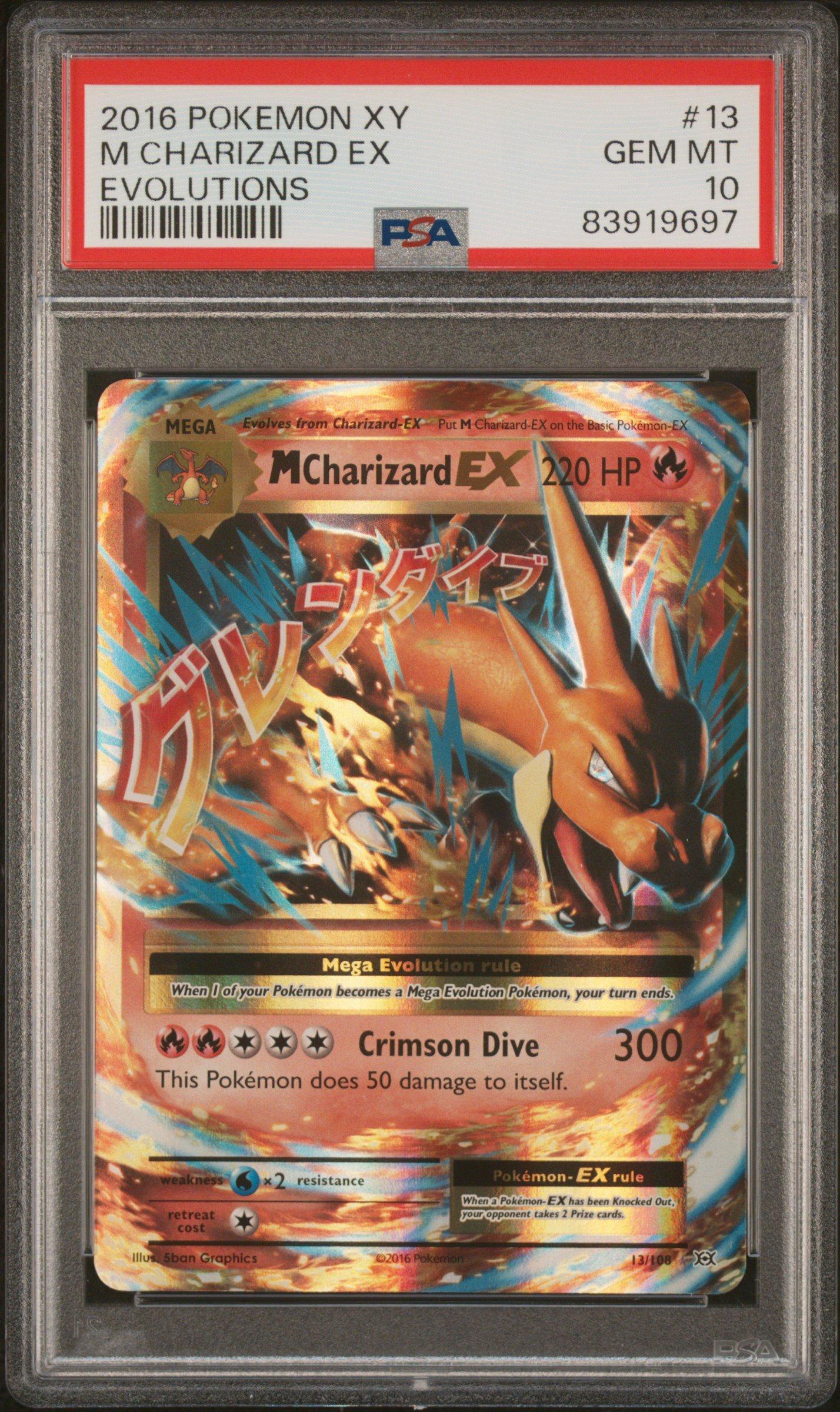 2016 Pokemon Xy Evolutions 13 M Charizard Ex PSA 10 Graded Card