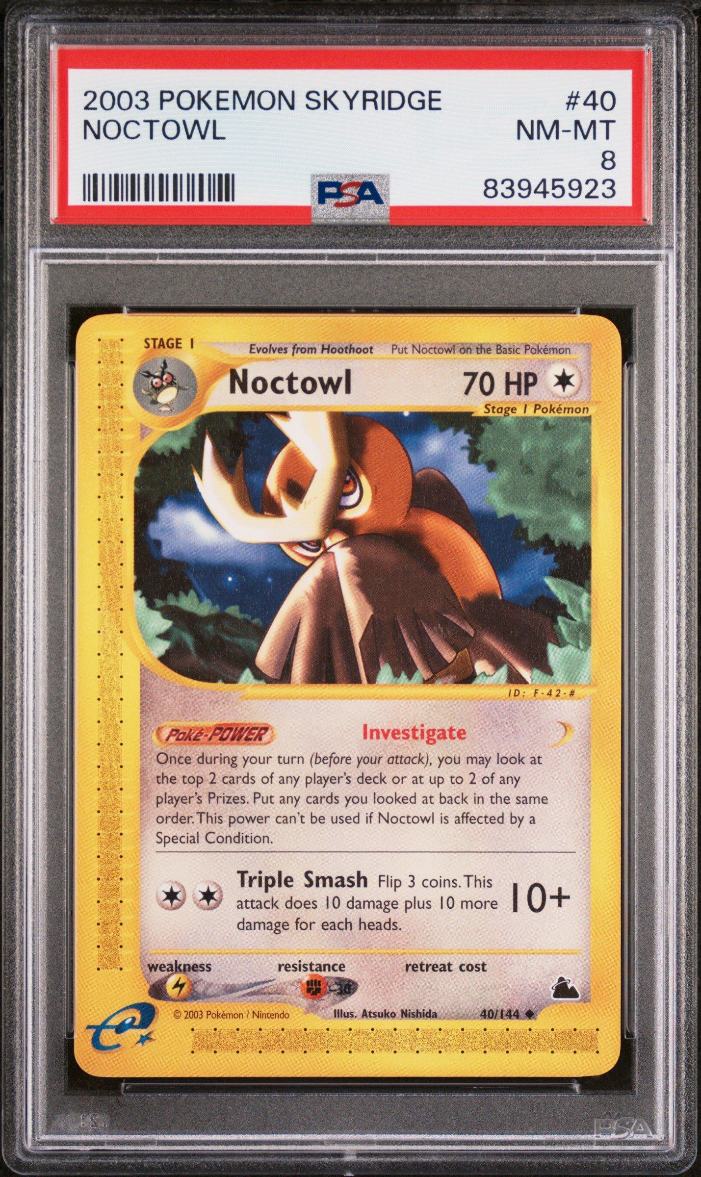 2003 Pokemon Skyridge 40 Noctowl PSA 8