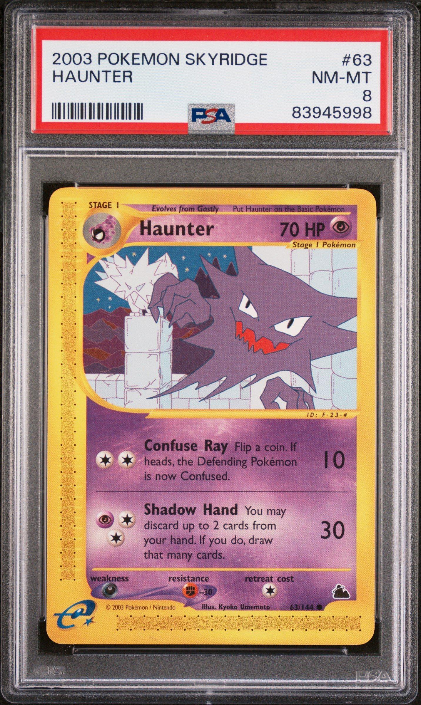 2003 Pokemon Skyridge 63 Haunter PSA 8