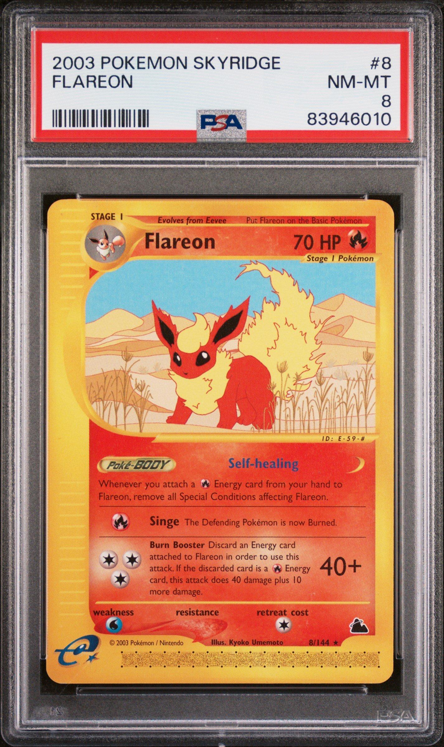 2003 Pokemon Skyridge 8 Flareon PSA 8