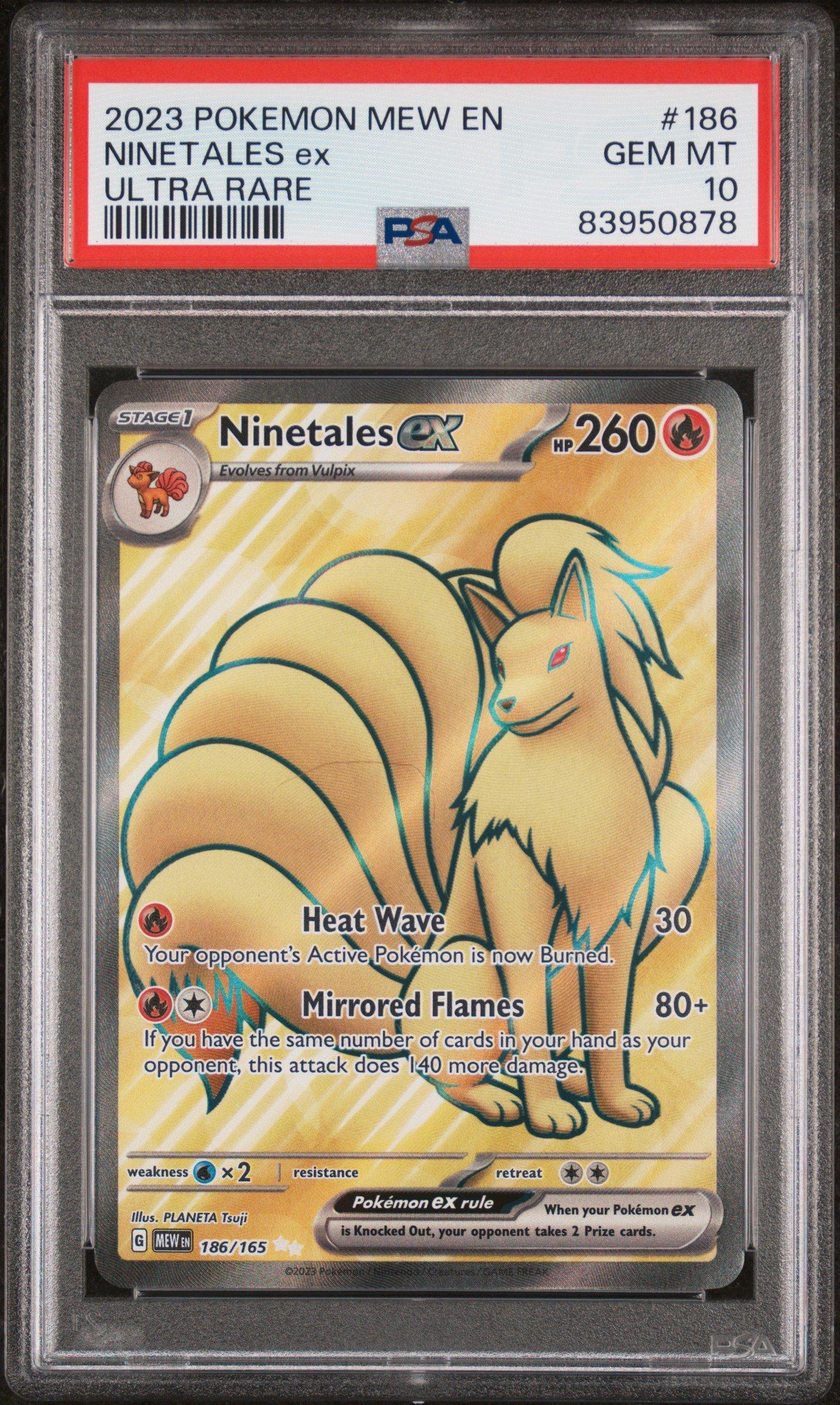 2023 Pokemon Mew En-151 186 Ninetales Ex Ultra Rare PSA