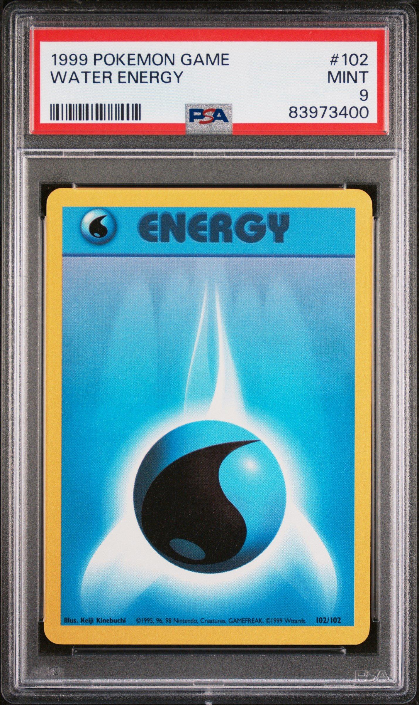 1999 Pokemon Game 102 Water Energy PSA 9
