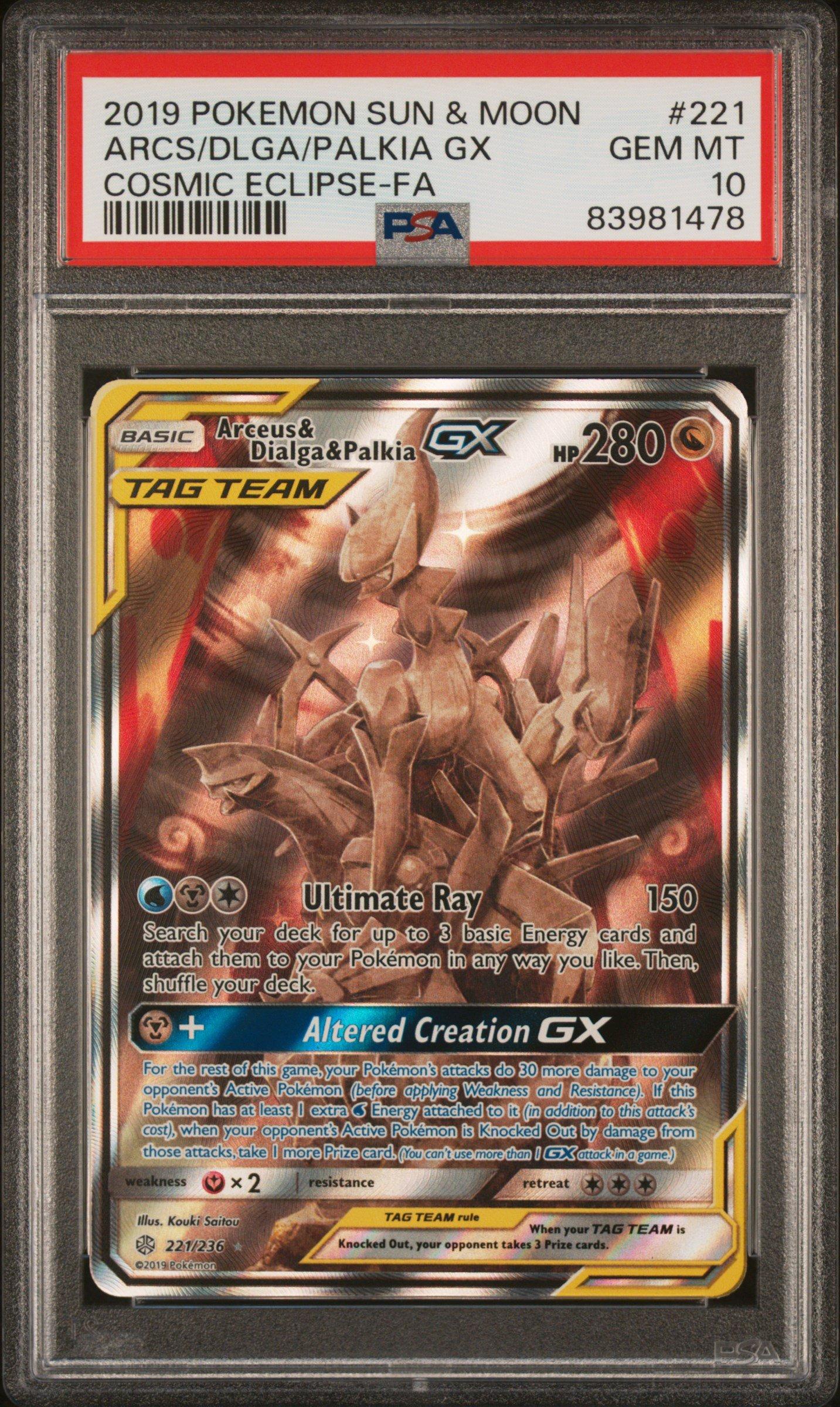 2019 Pokemon Sun & Moon Cosmic Eclipse 221 Full Art/arceus