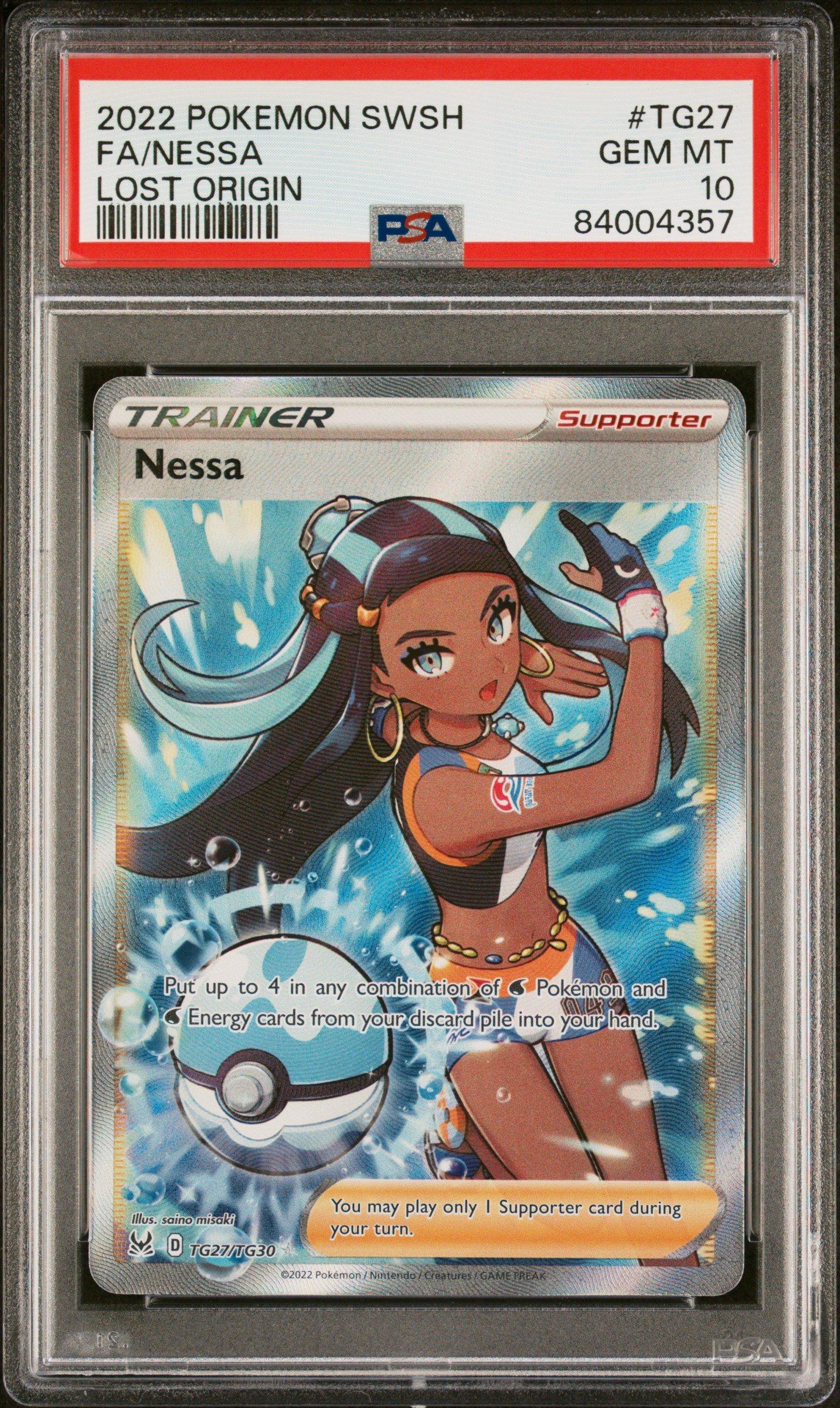 2022 Pokemon Sword & Shield Lost Origin Tg27 Full Art/nessa PSA 10