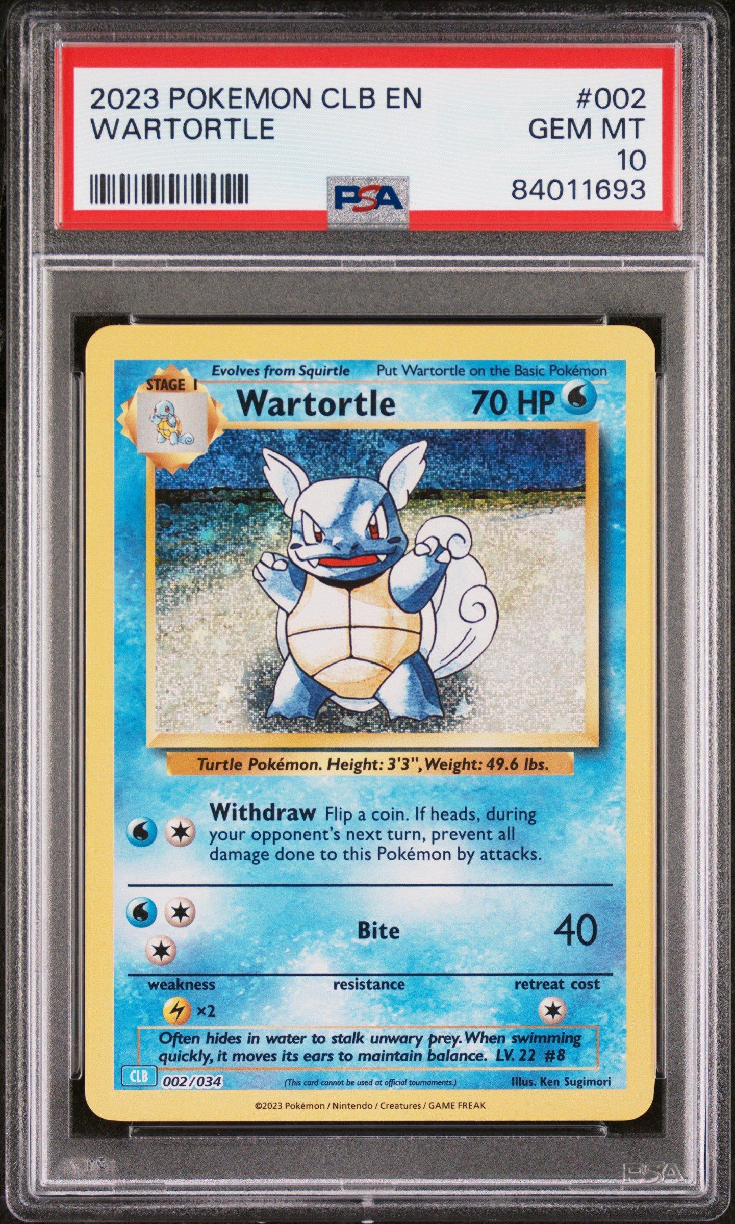 2023 Pokemon Clb-trading Card Game Classic Blastoise & Suicune Ex Deck 002 Wartortle PSA