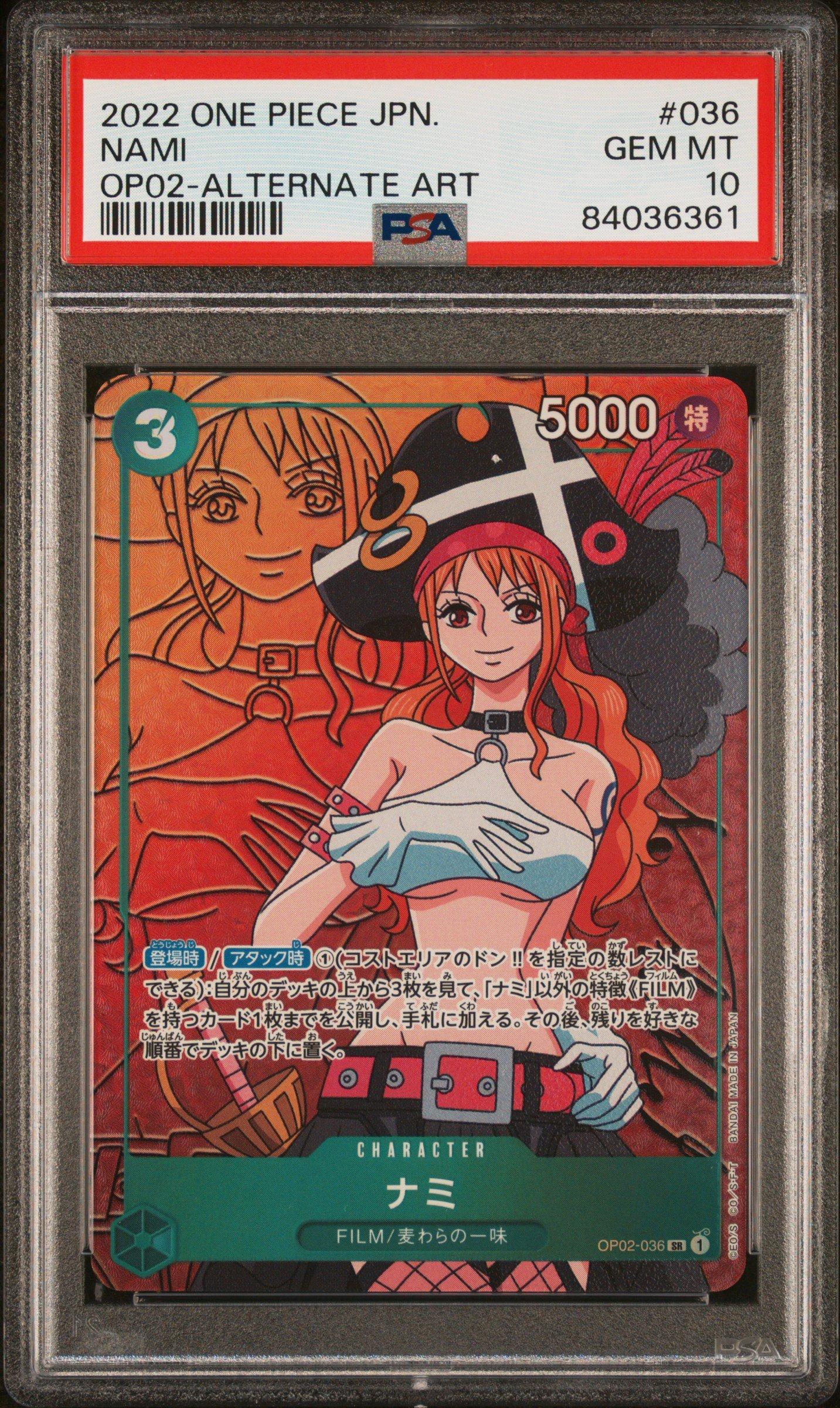 2022 One Piece Japanese Paramount War 036 Nami Alternate Art PSA 10