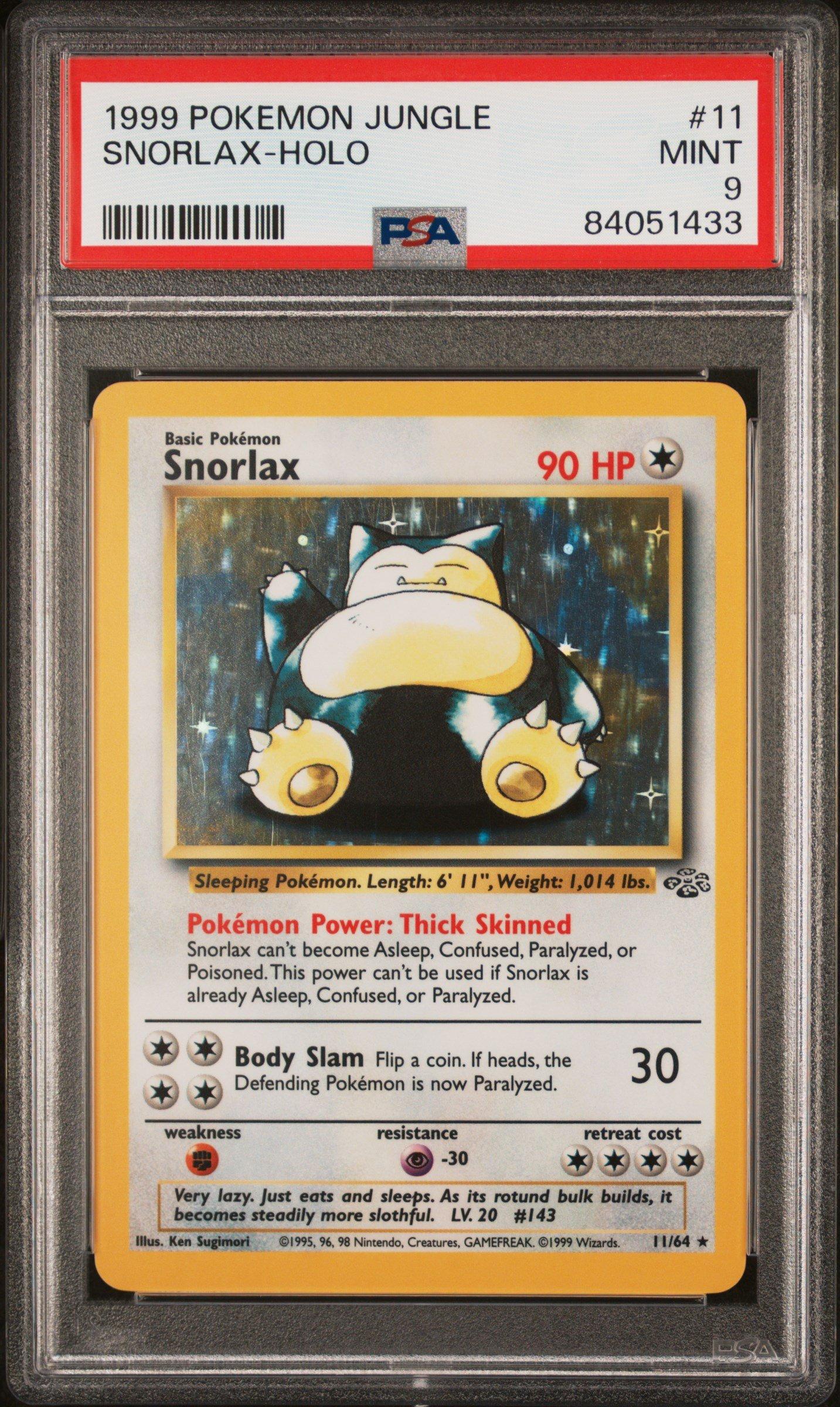 1999 Pokemon Jungle 11 Snorlax-holo PSA 9 Graded Card | GameStop