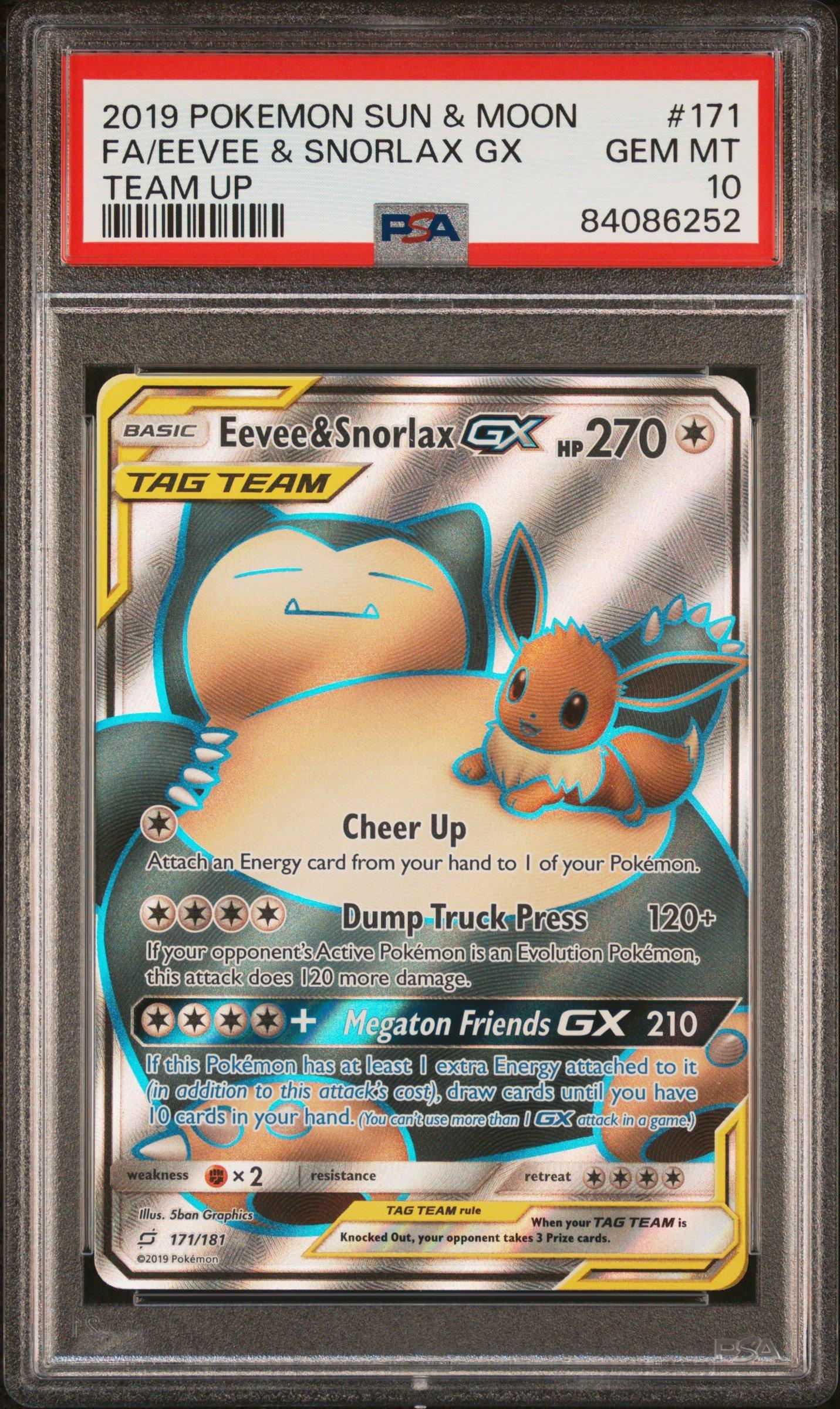 2019 Pokemon Sun & Moon Team Up 171 Full Art/eevee & Snorlax Gx