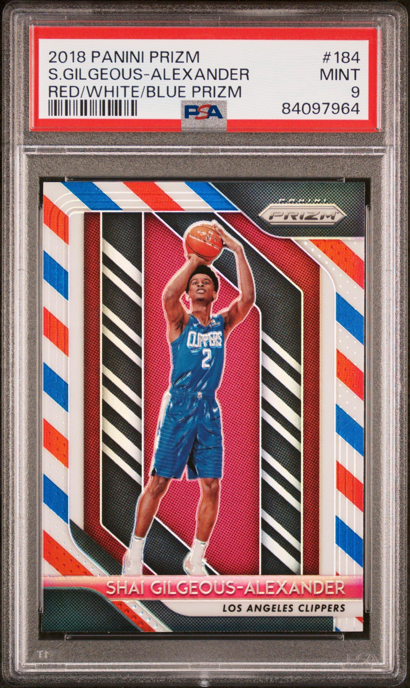 2018 Panini Prizm 184 Shai Gilgeous-alexander Red/white/blue Prizm PSA 9