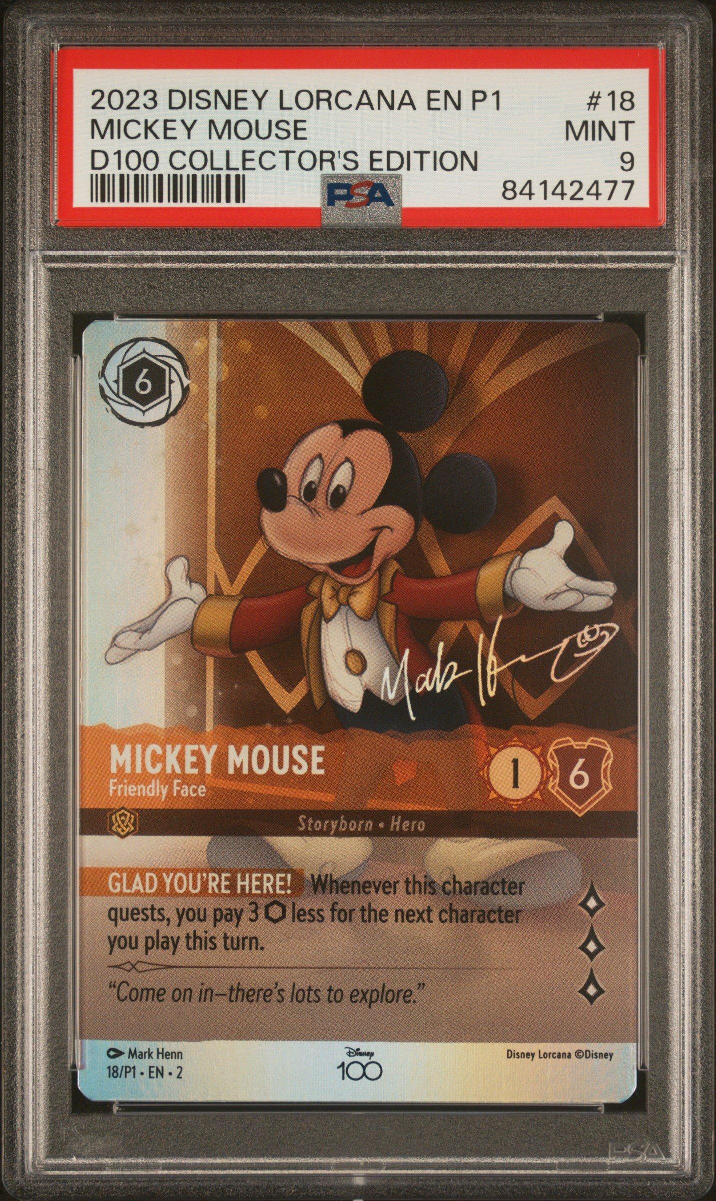 Disney Lorcana ミッキーマウス PSA10 コレクターエディション 2023 Disney Lorcana En P1-promo 18 Mickey Mouse - Friendly Face