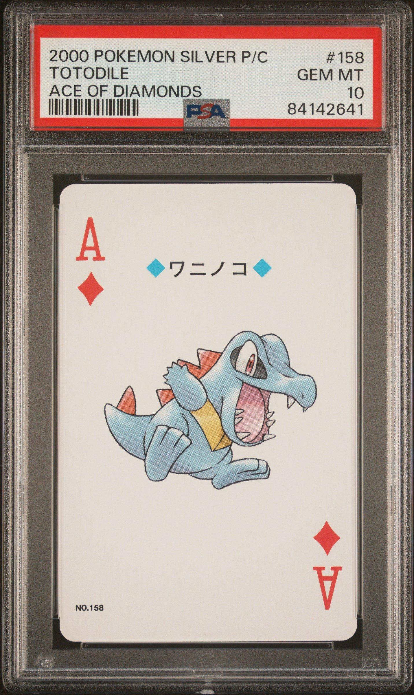 2000 Pokemon Silver Version Playing Cards 158 Totodile Ace Of