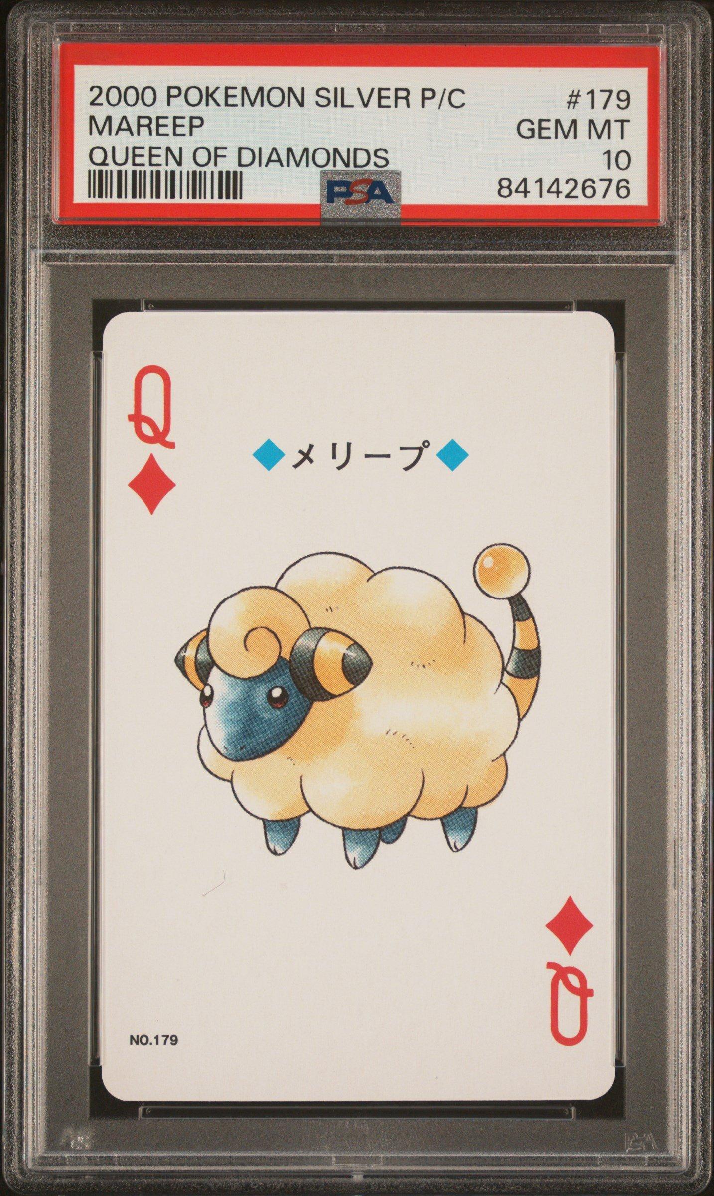 2000 Pokemon Silver Version Playing Cards 179 Mareep Queen Of Diamonds PSA  10 Graded Card | GameStop