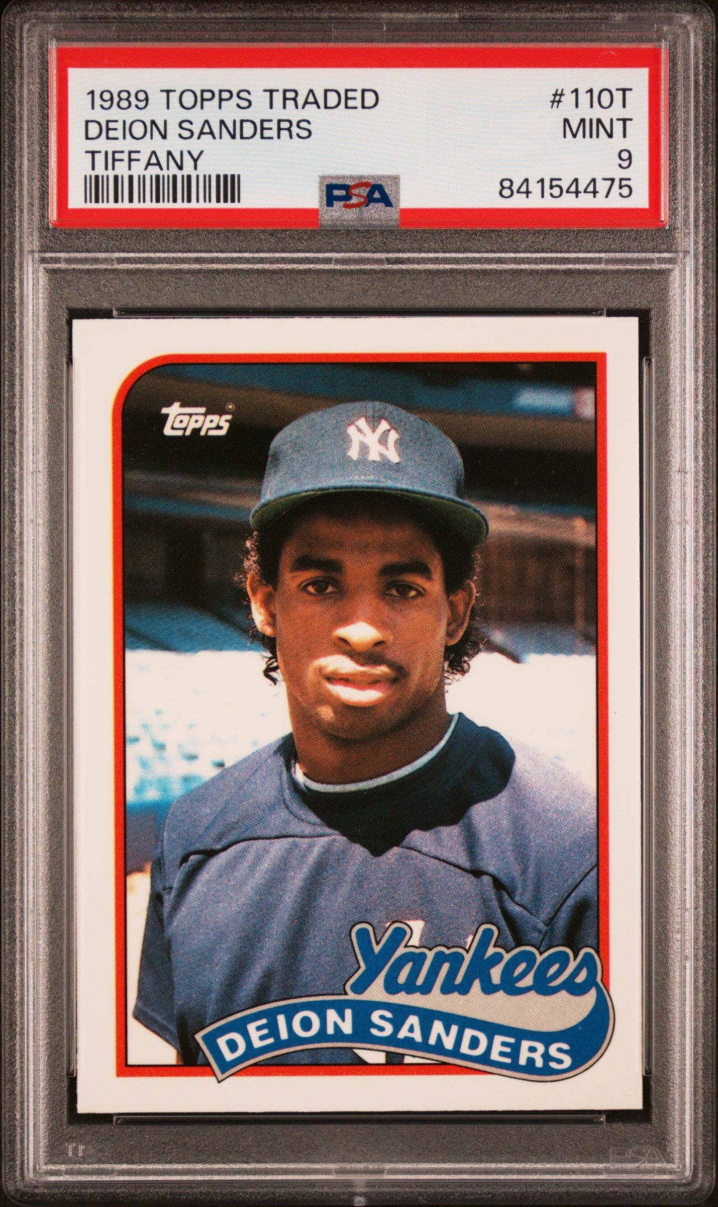 1989 Topps Traded Tiffany 110t Deion Sanders PSA 9
