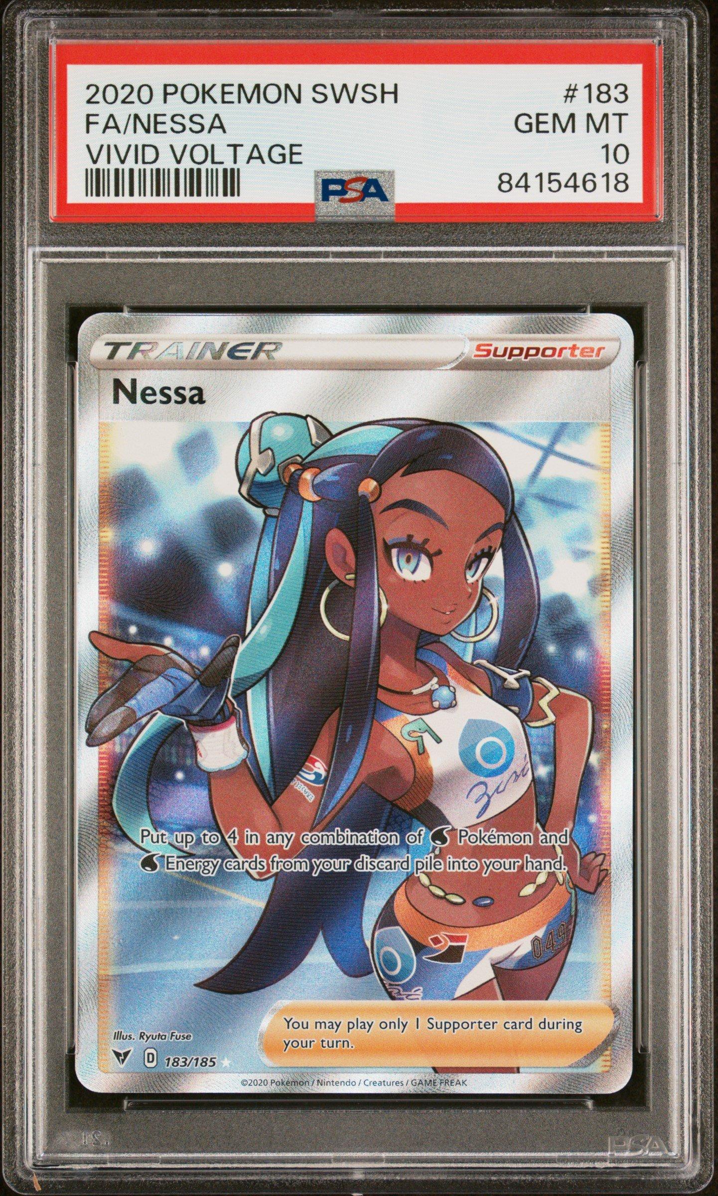 2020 Pokemon Sword & Shield Vivid Voltage 183 Full Art/nessa PSA