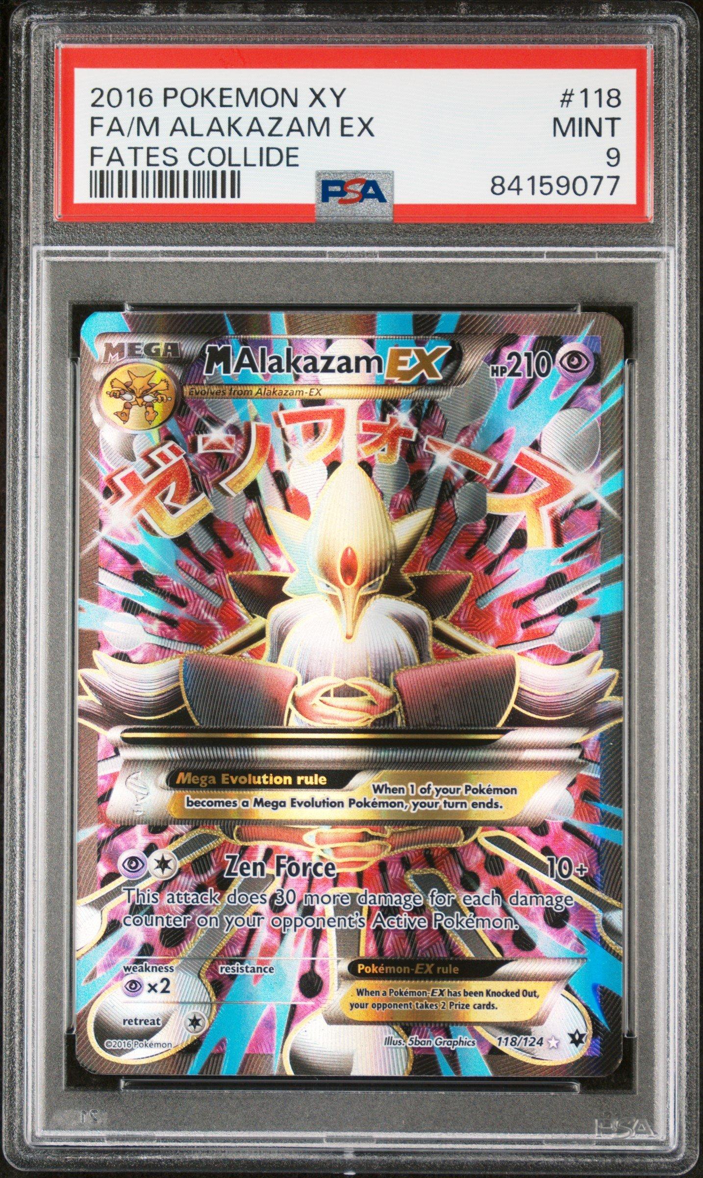 2016 Pokemon Xy Fates Collide 118 Full Art/m Alakazam Ex PSA 9