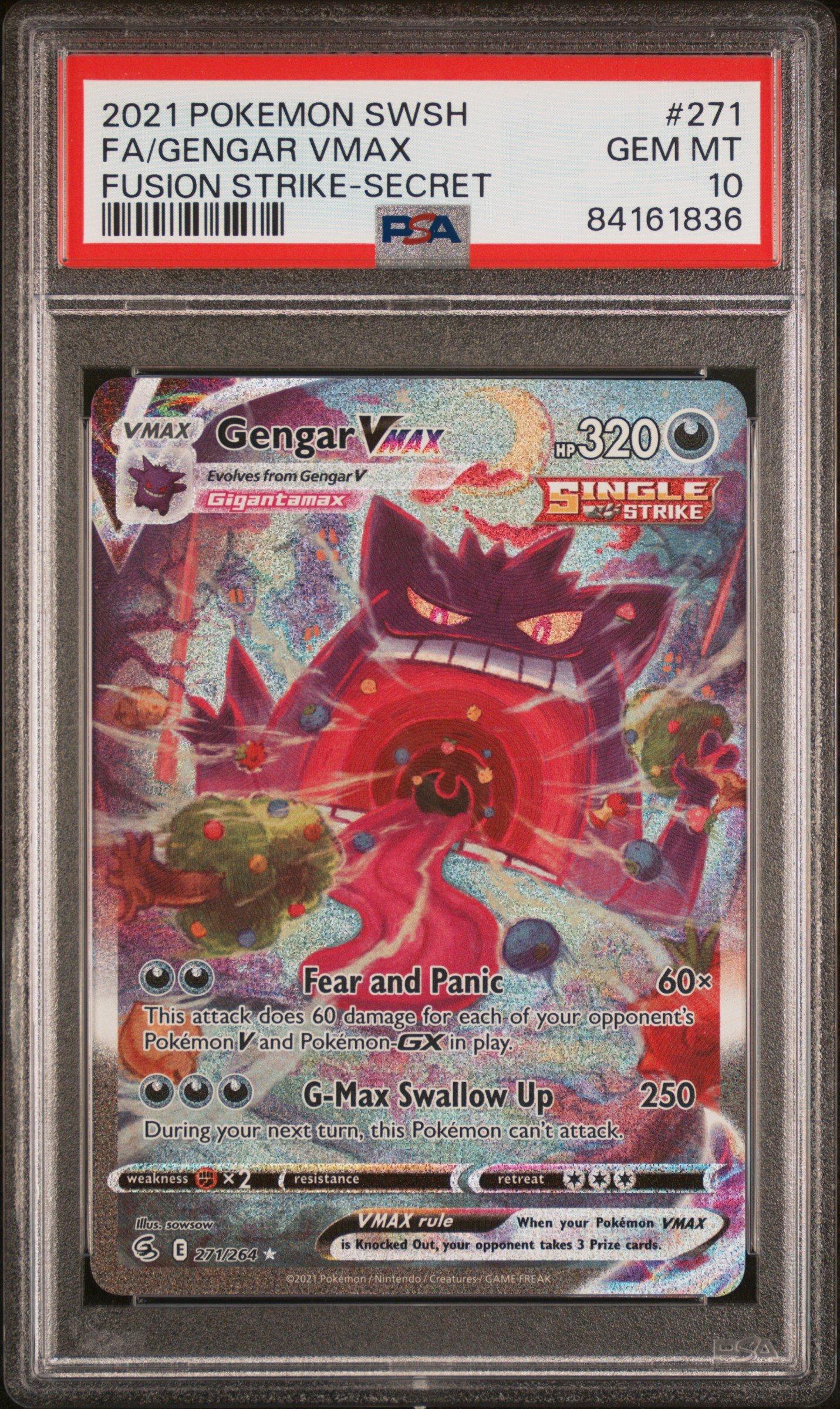 2021 Pokemon Sword & Shield Fusion Strike 271 Full Art/gengar Vmax