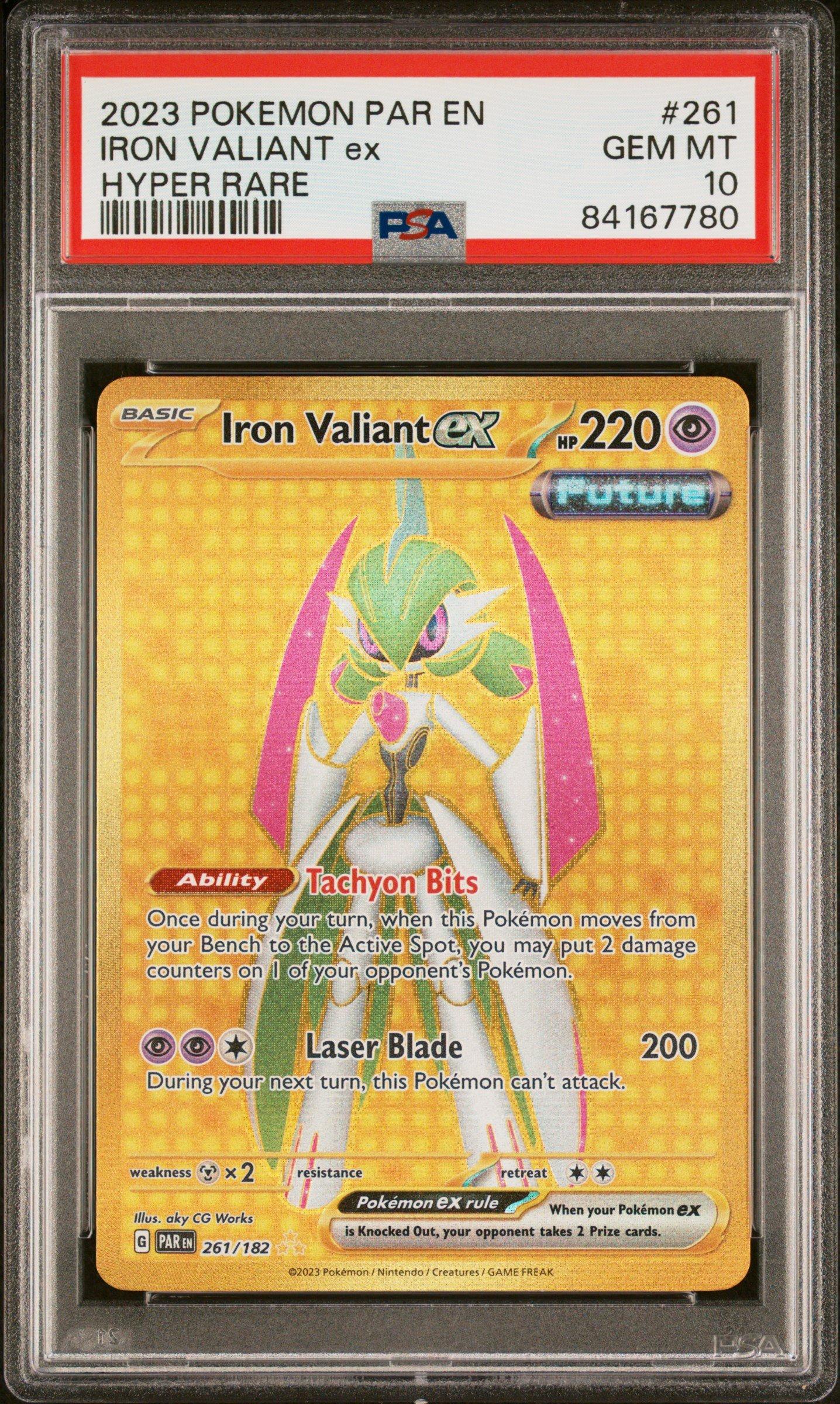 2023 Pokemon Par En-paradox Rift 261 Iron Valiant Ex Hyper Rare PSA
