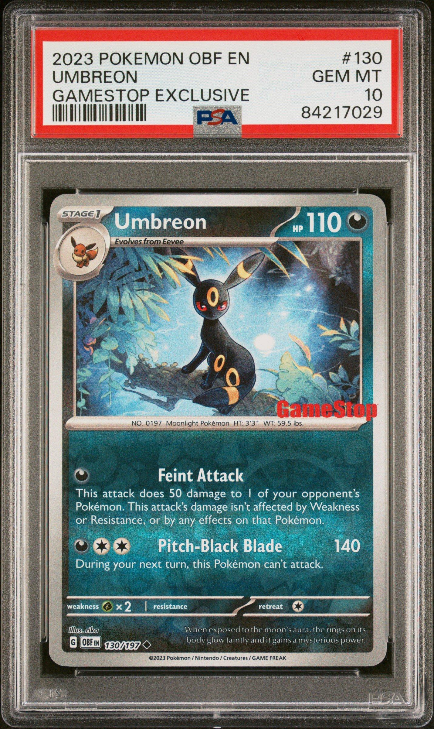 2023 Pokemon Obf En-obsidian Flames 130 Umbreon Gamestop Exclusive