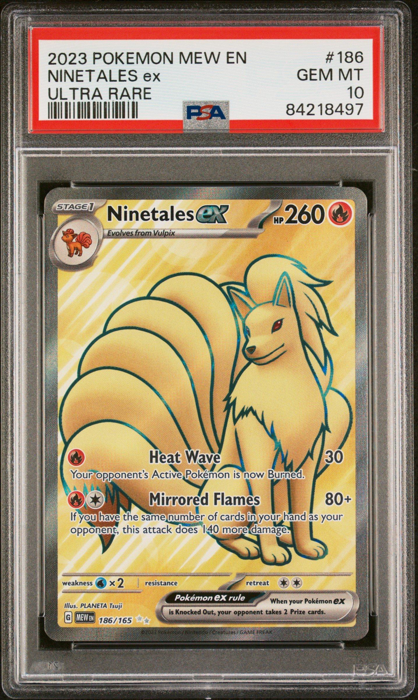 2023 Pokemon Mew En-151 186 Ninetales Ex Ultra Rare PSA