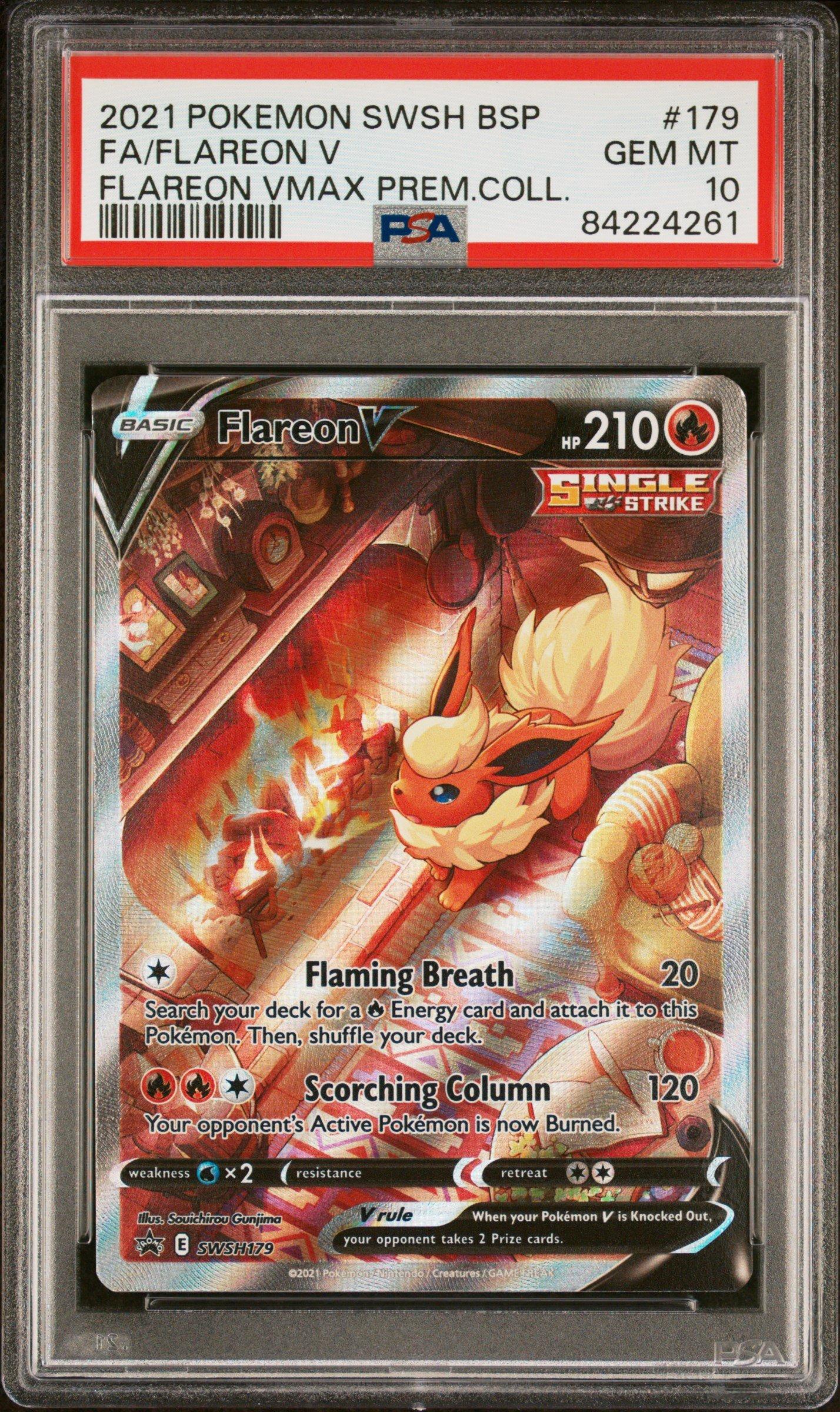 2021 Pokemon Swsh Black Star Promo 179 Full Art/flareon V Flareon