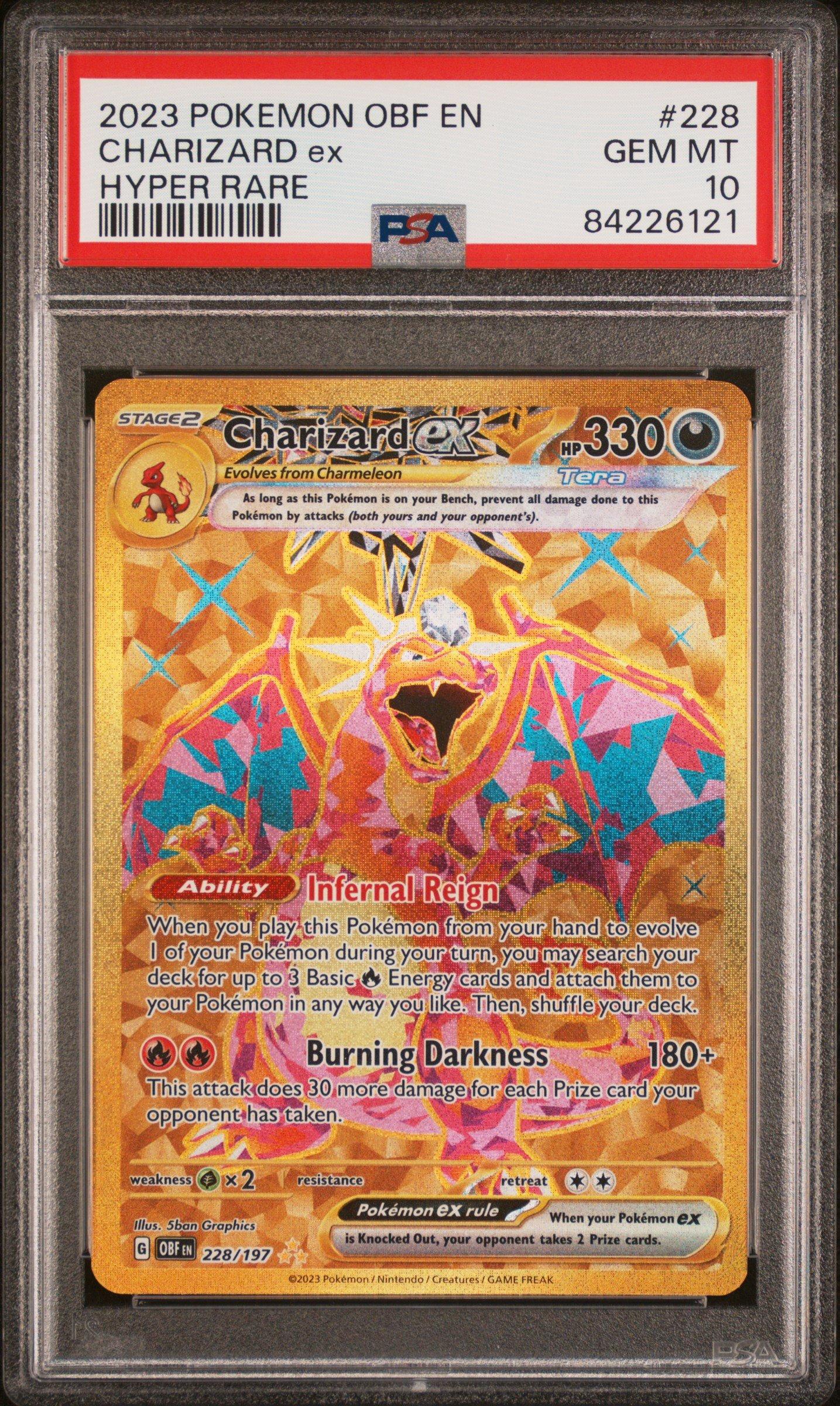 2023 Pokemon Obf En-obsidian Flames 228 Charizard Ex PSA 10 Graded