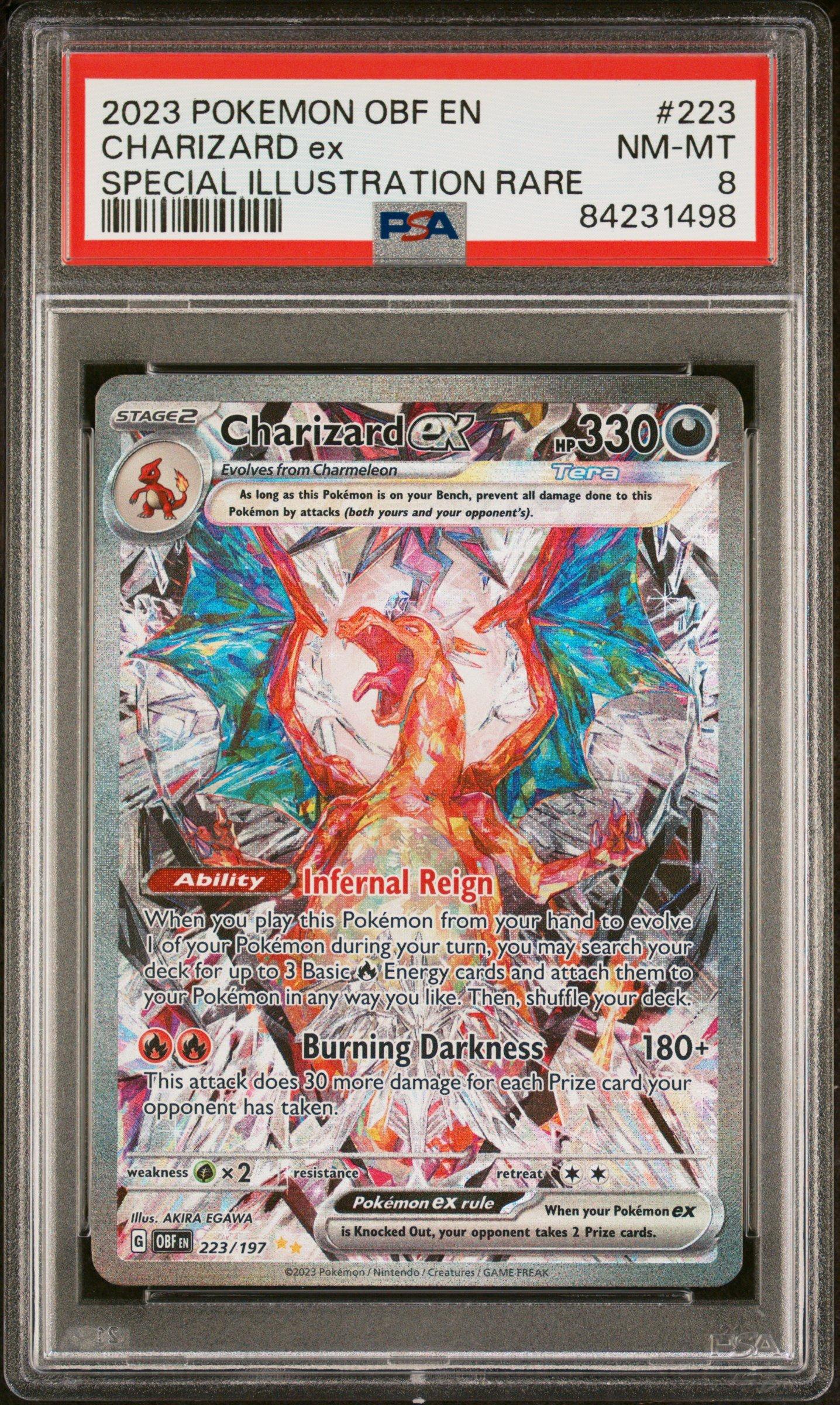 ファイヤー　カードダスPSA8 2023 Pokemon Obf En-obsidian Flames 223 Charizard Ex PSA 8 Graded