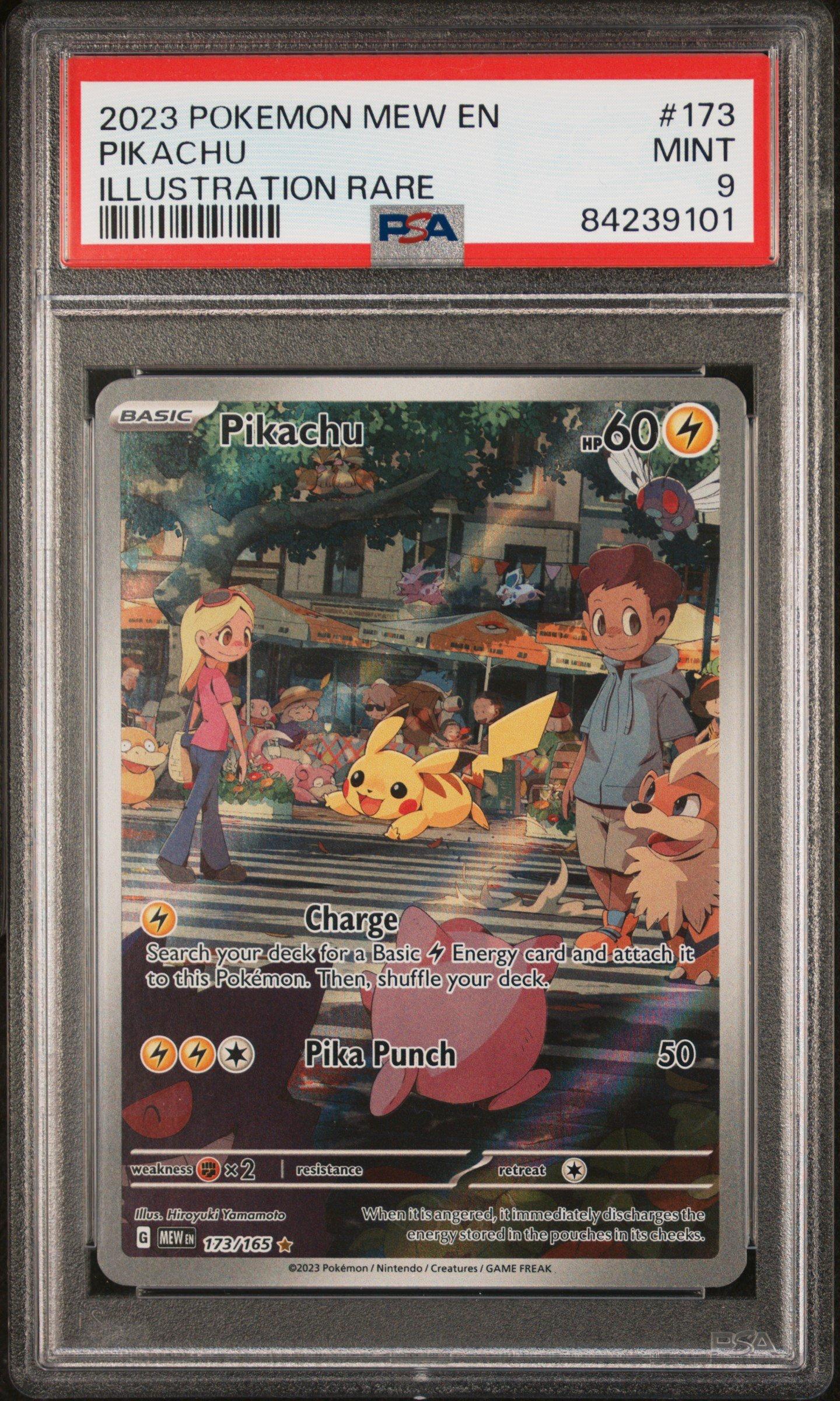 2023 Pokemon Mew En-151 173 Pikachu Illustration Rare PSA 9 Graded