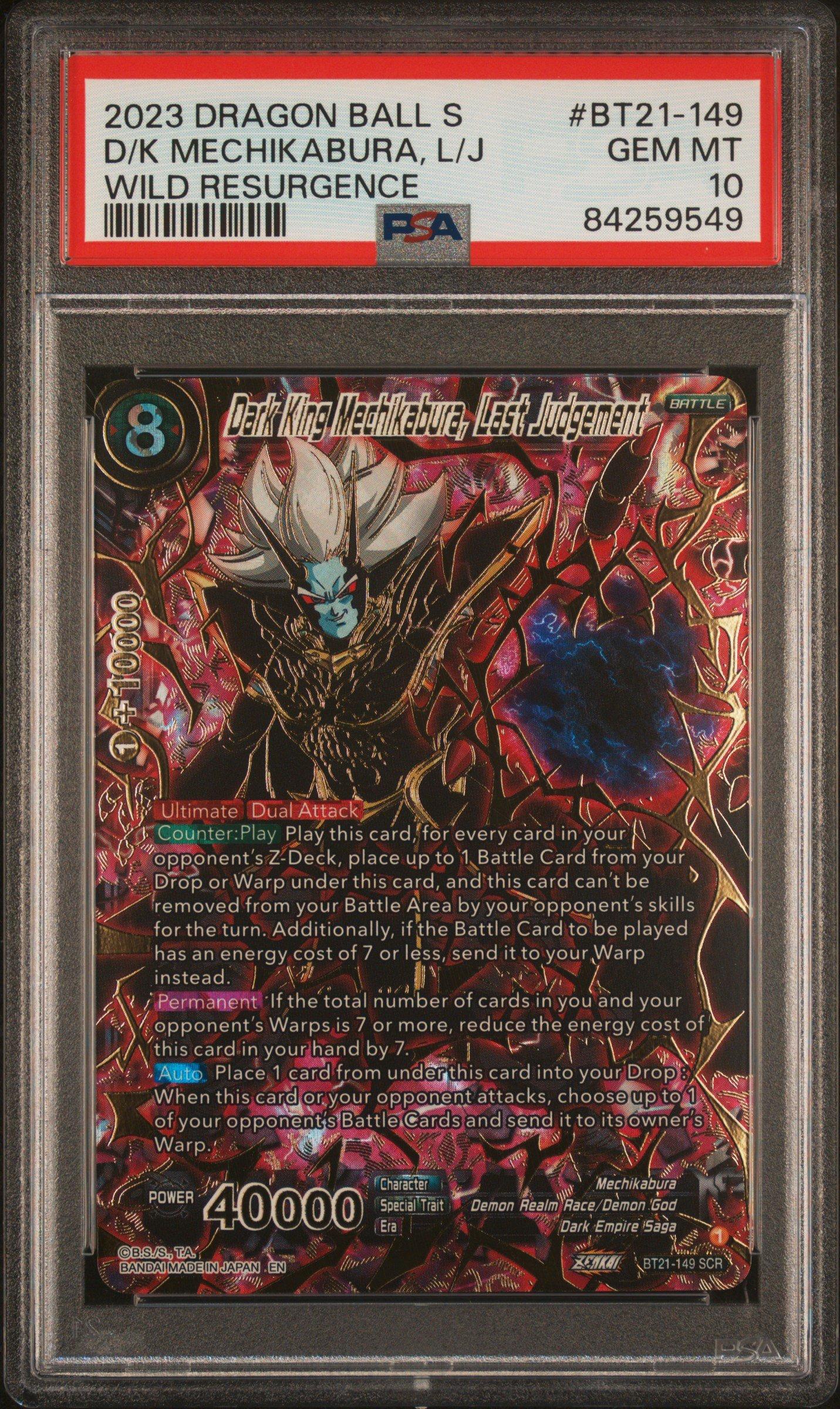2023 Dragon Ball Super Card Game Series 21 Wild Resurgence Bt21-149 Dark King Mechikabura, Last Judgement Secret Rare PSA 10