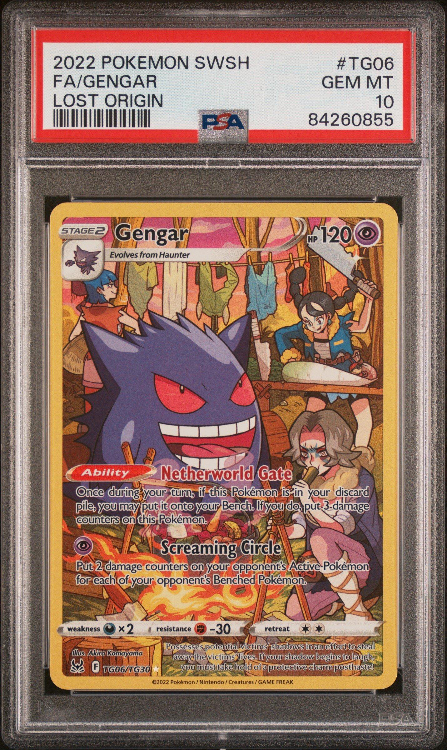 2022 Pokemon Sword & Shield Lost Origin Tg06 Full Art/gengar PSA