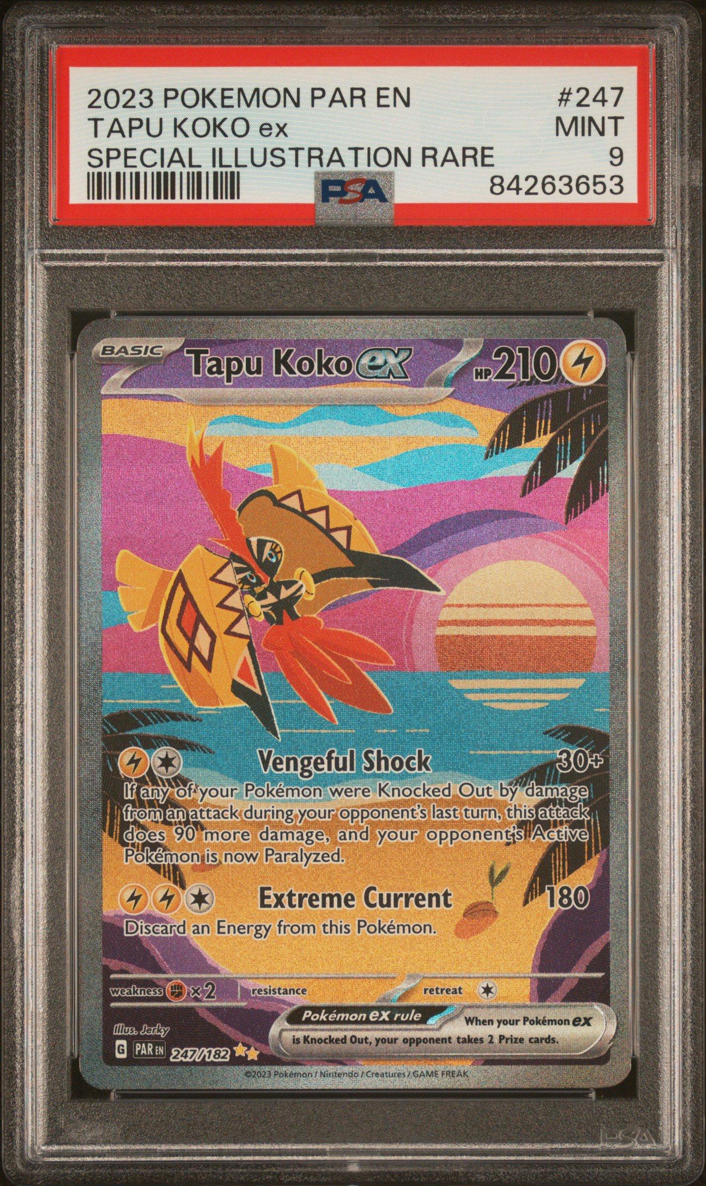 2023 Pokemon Par En-paradox Rift 247 Tapu Koko Ex Special Illustration Rare PSA