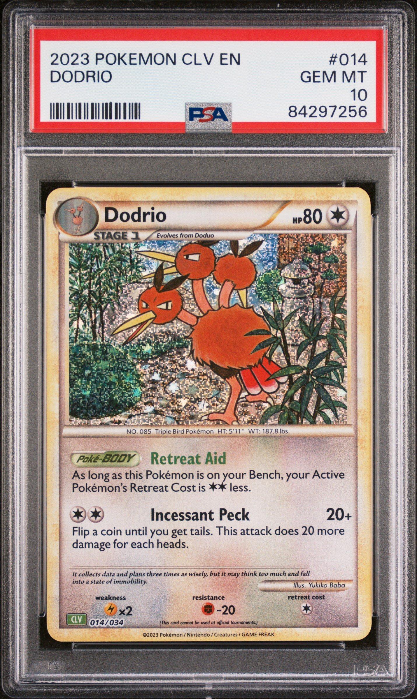 2023 Pokemon Clv-trading Card Game Classic Venusaur & Lugia Ex Deck 014 Dodrio PSA