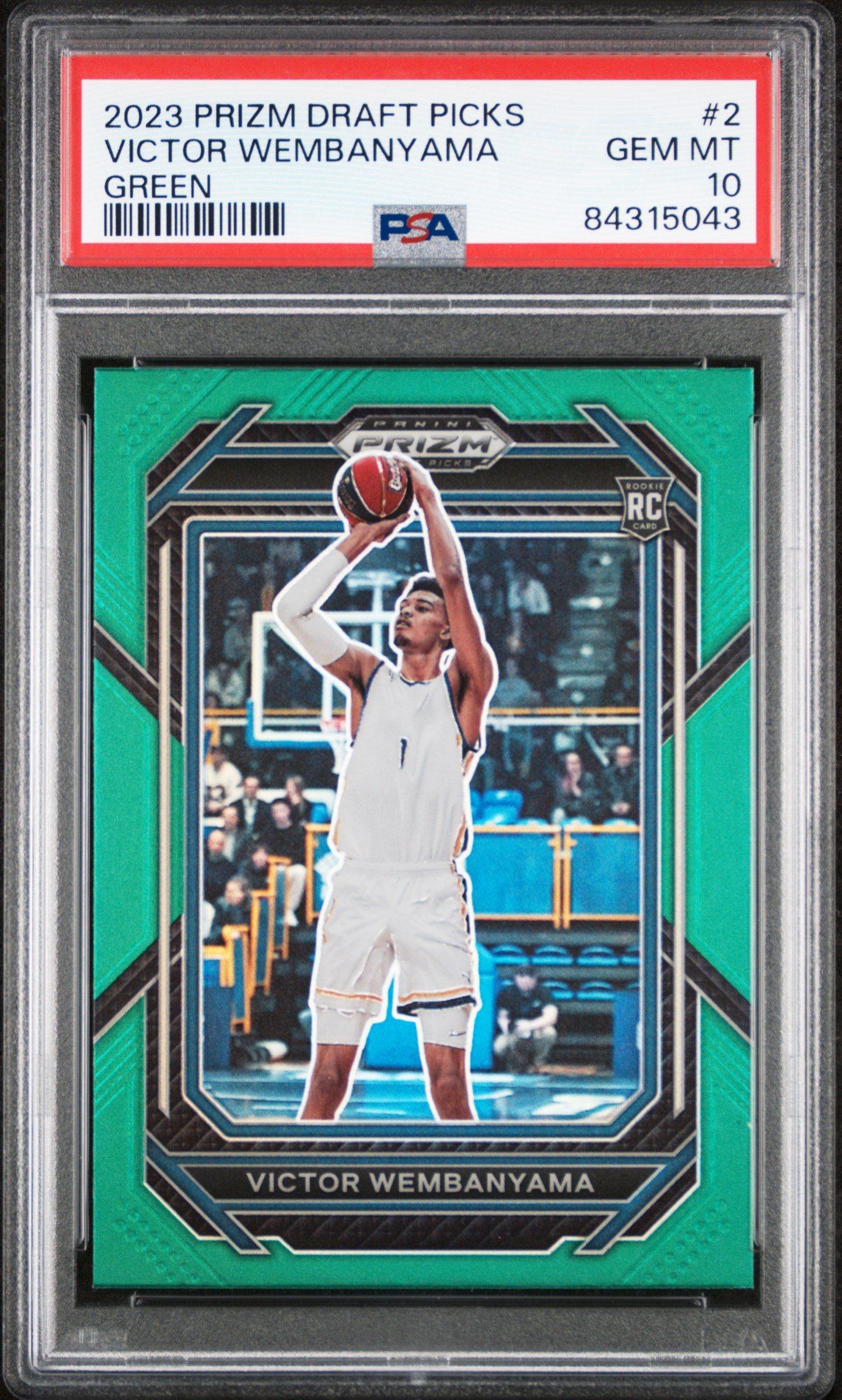2023 Panini Prizm Draft Picks 2 Victor Wembanyama Green Prizm PSA 