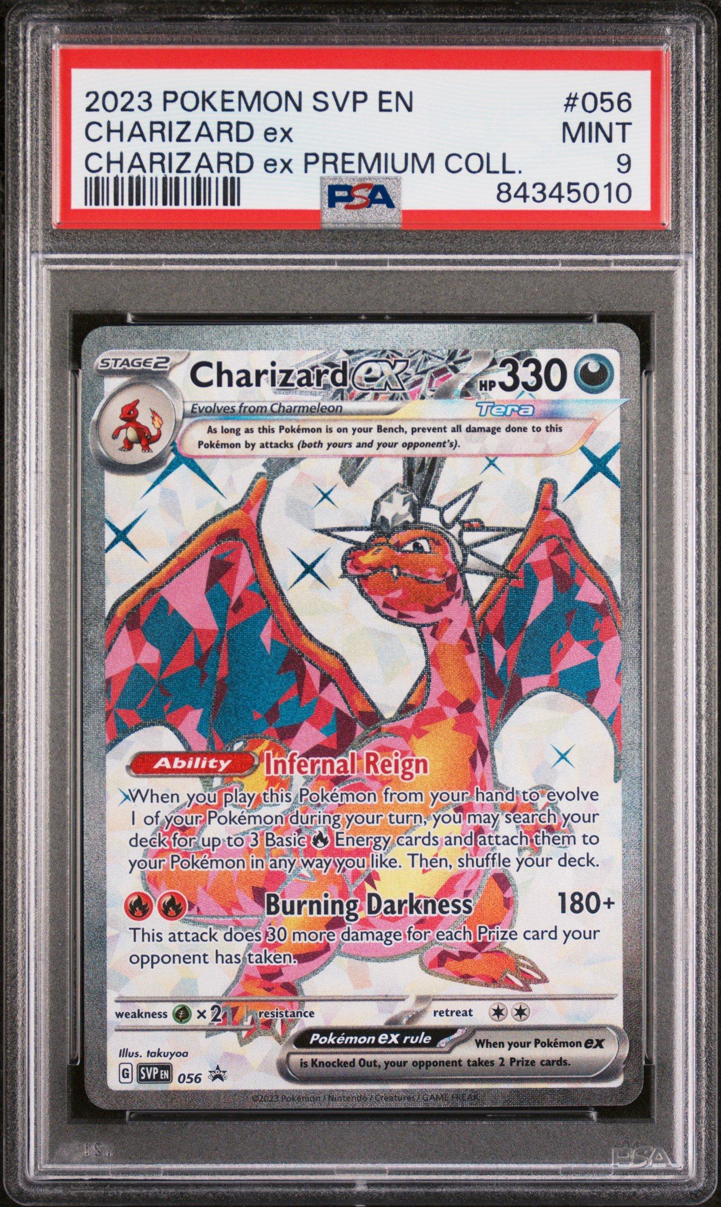 charizard card graded 2023 Pokemon Svp En-sv Black Star Promo 056 Charizard Ex Charizard Ex  Premium Collection PSA 9 Graded Card