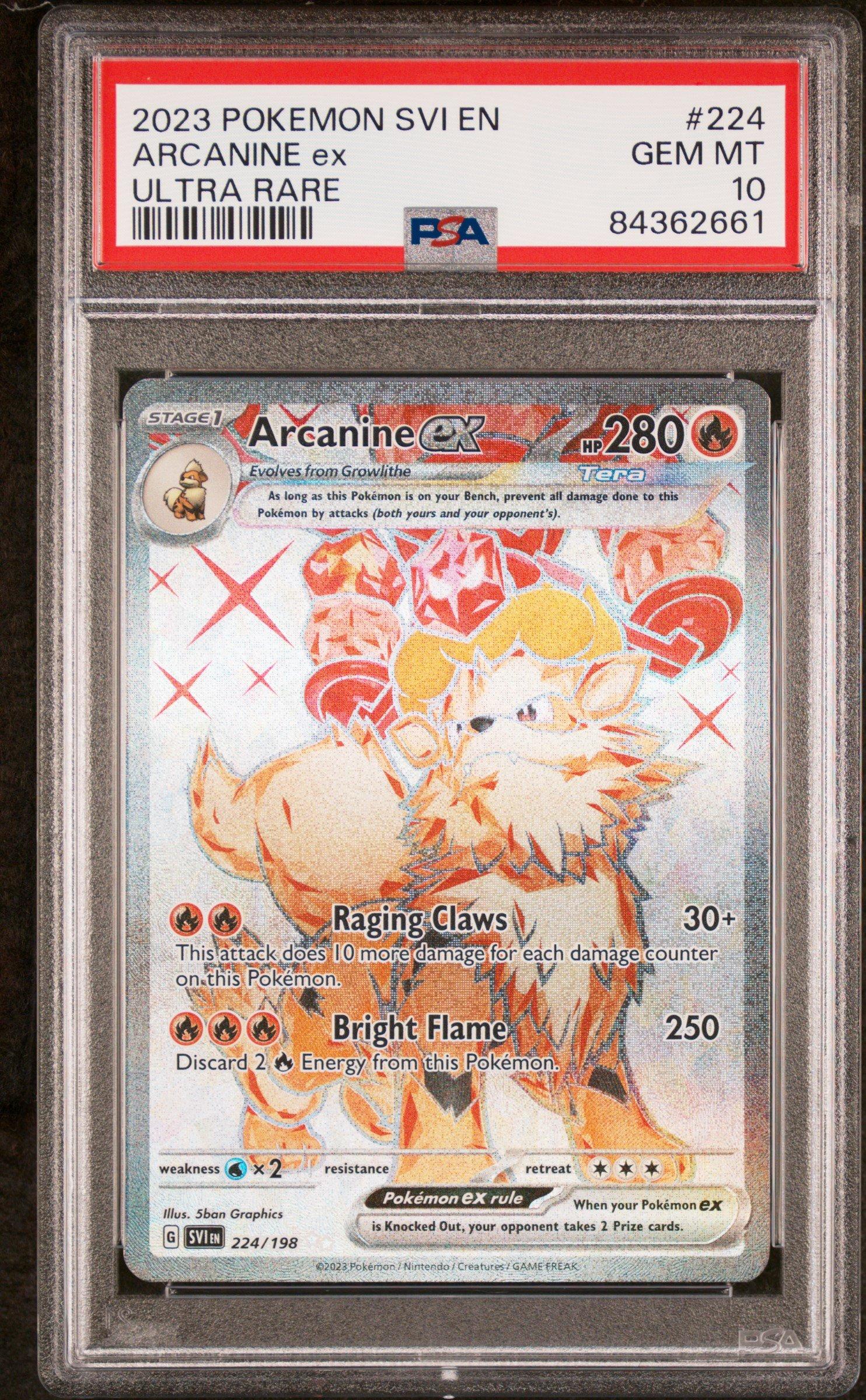 2023 Pokemon Svi En-scarlet & Violet 224 Arcanine Ex Ultra Rare PSA 10  Graded Card | GameStop