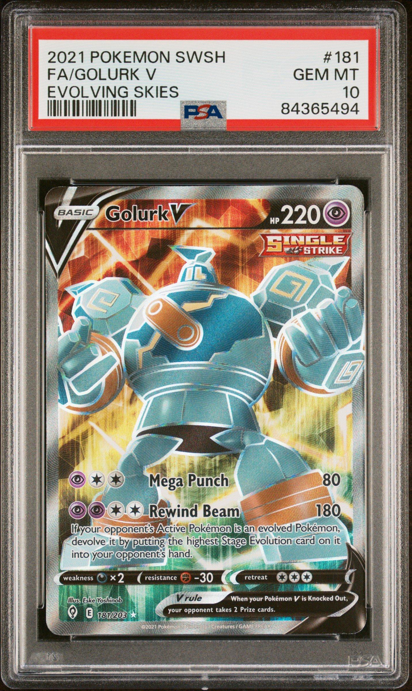 2021 Pokemon Sword & Shield Evolving Skies 181 Full Art/golurk V