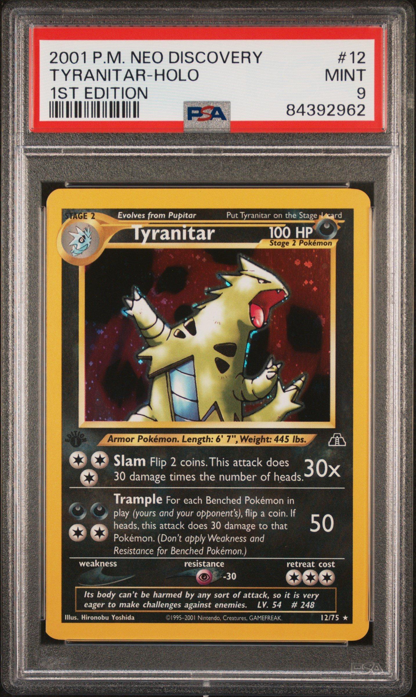 2001 Pokemon Neo Discovery 12 Tyranitar-holo 1st Edition PSA 9