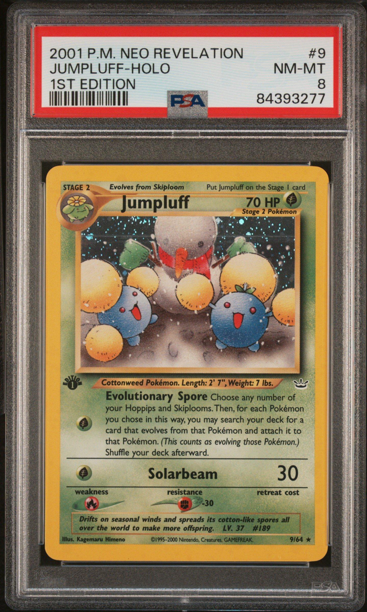 2001 Pokemon Neo Revelation 1st Edition 9 Jumpluff-holo PSA 8