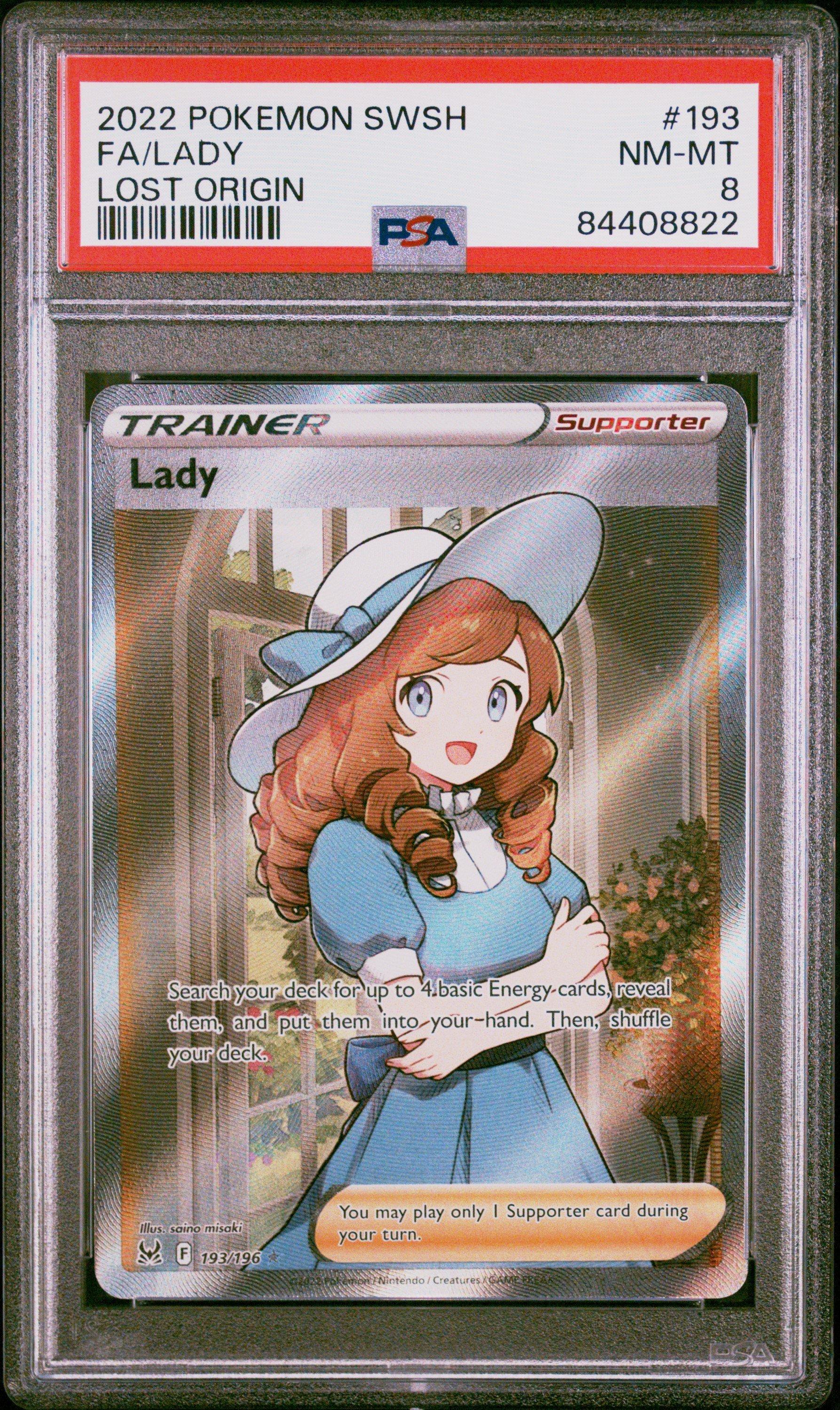 2022 Pokemon Sword & Shield Lost Origin 193 Full Art/lady PSA
