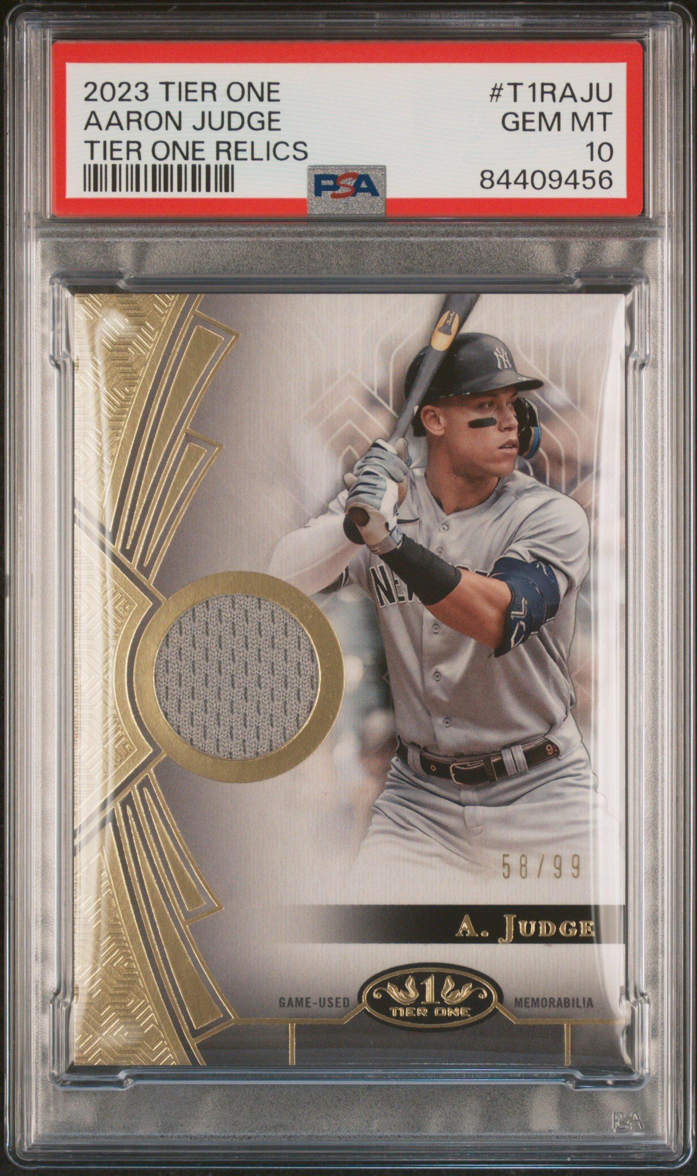 2023 Topps Tier One Relics Design B T1raj Aaron Judge PSA 10