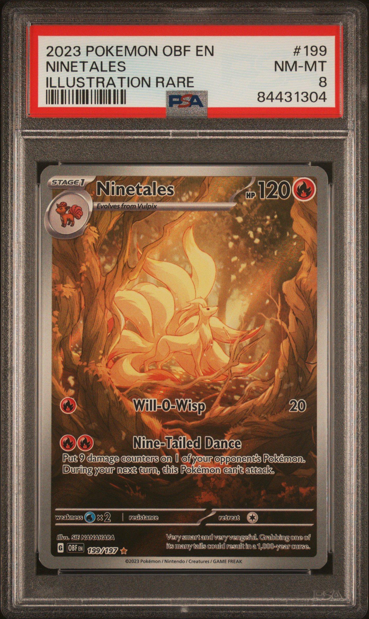 199 197 pokemon card Ninetales Case | Obsidian Flames this Pokemon cant attack 2023 Pokemon Obsidian Flames 199/197