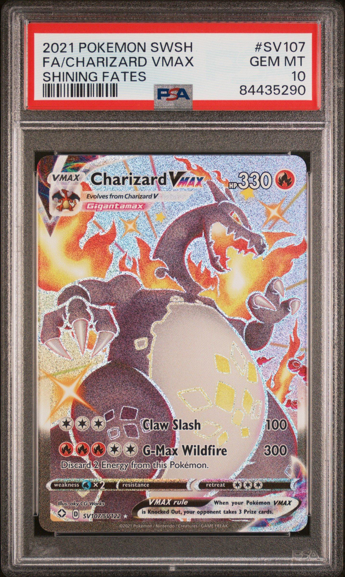 2021 Pokémon Charizard VMAX #187 PSA 10 2021 Pokemon Sword & Shield Shining Fates Sv107 Full Art/charizard