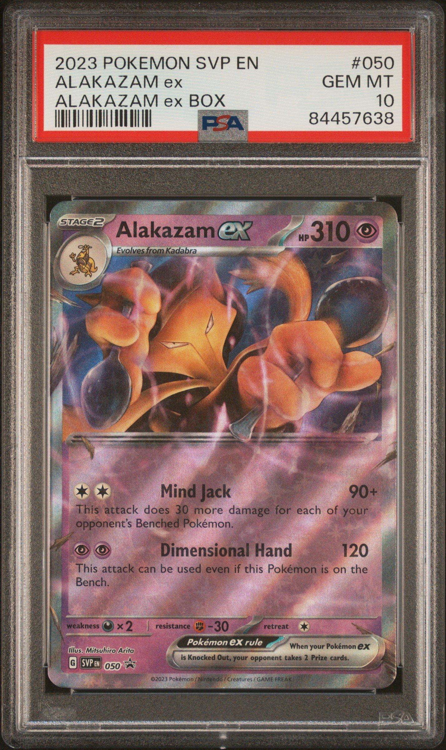 2023 Pokemon Svp En-sv Black Star Promo 050 Alakazam Ex Alakazam Ex Box PSA