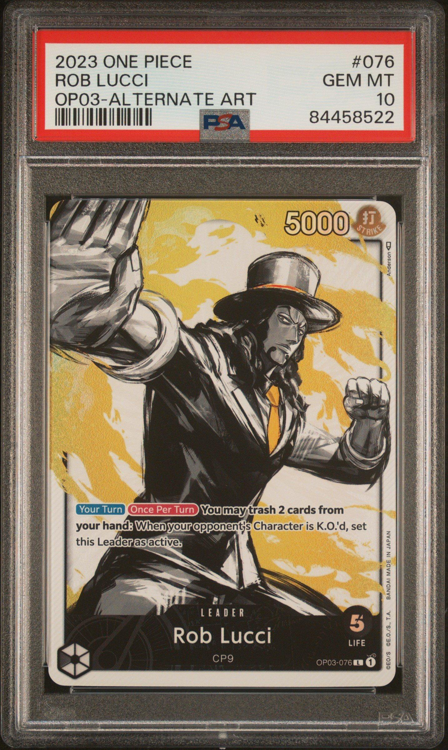 2023 One Piece Pillars Of Strength 076 Rob Lucci Alternate Art PSA 10