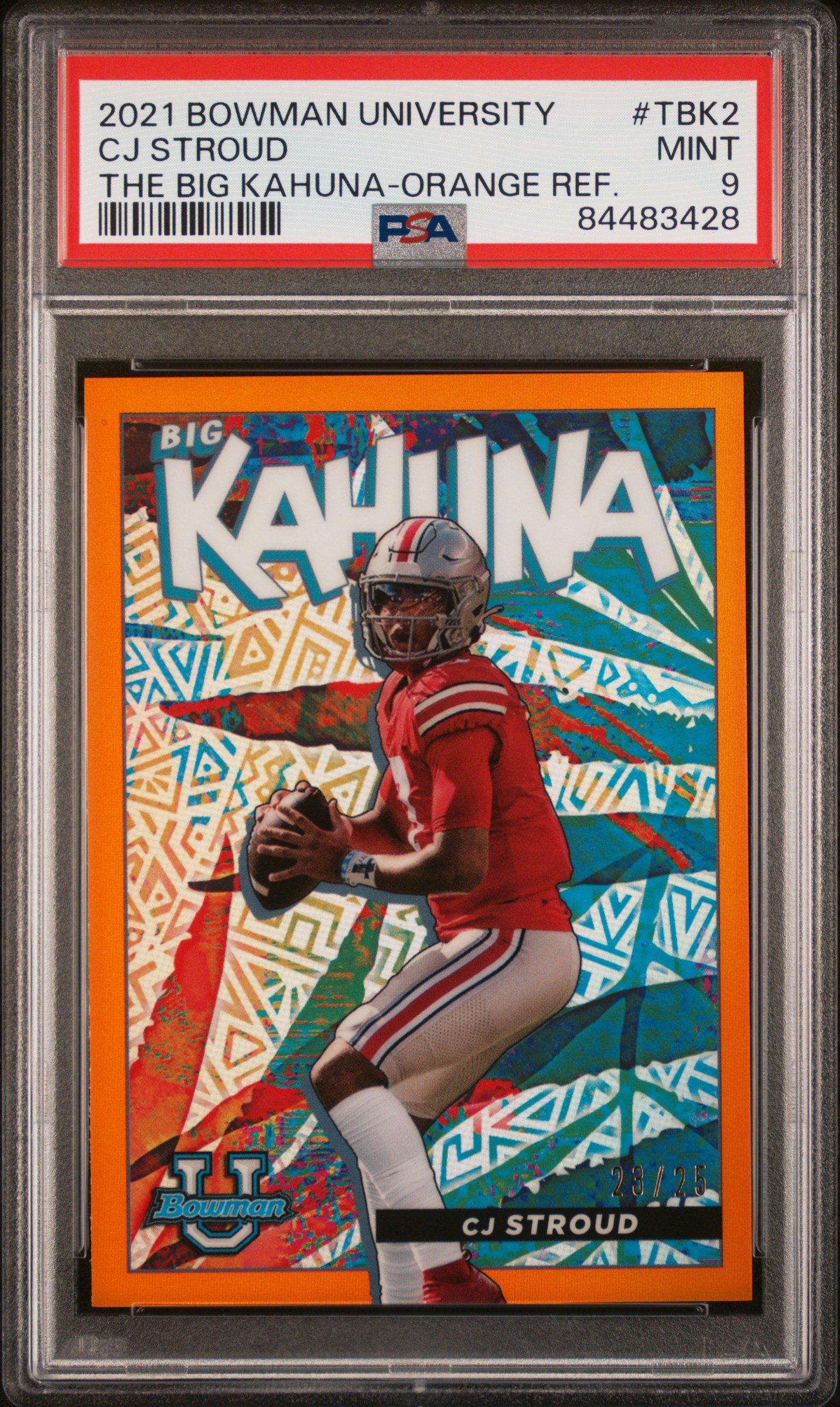 2021 Bowman University The Big Kahuna Tbk2 Cj Stroud Orange Refractor PSA 9