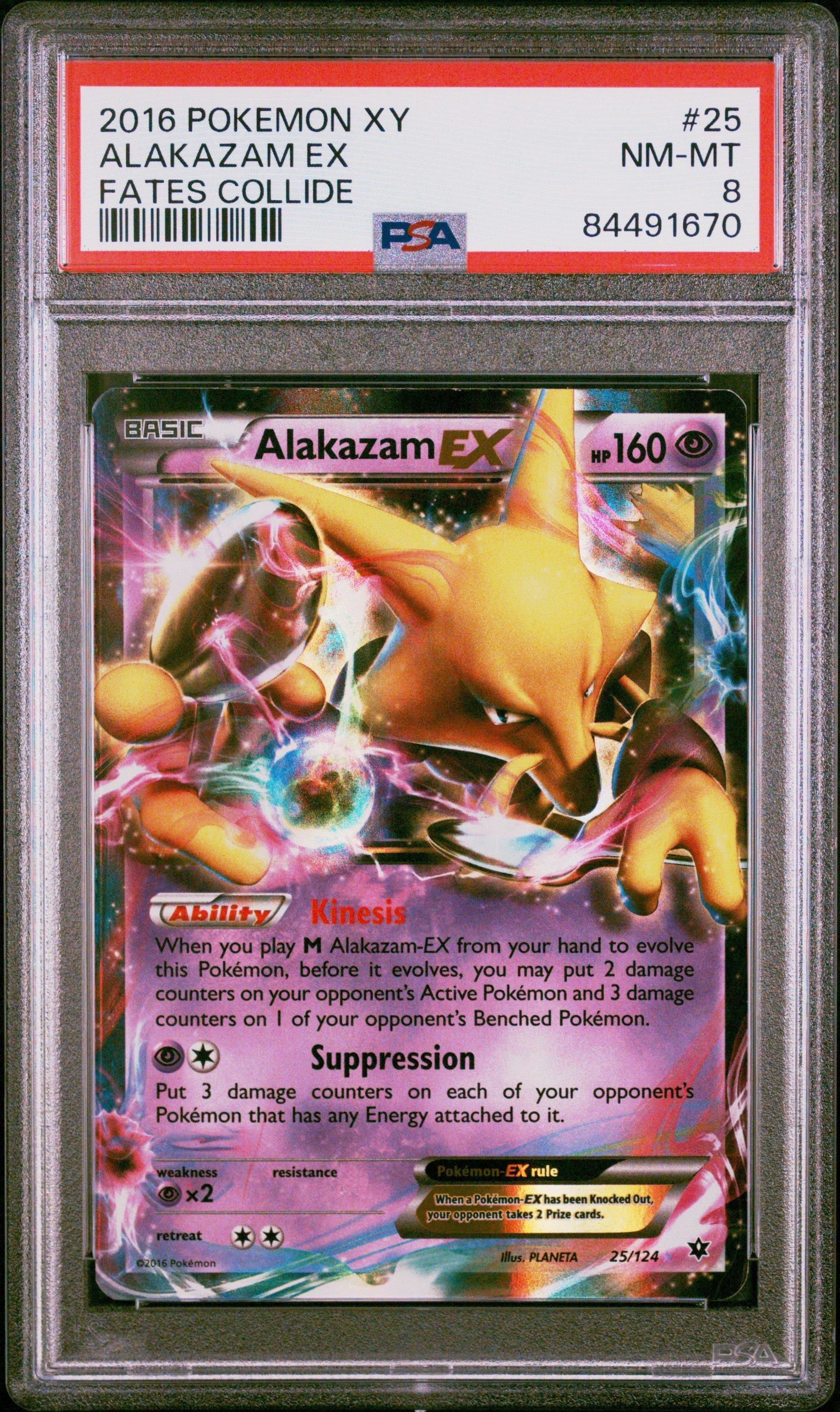 2016 Pokemon Xy Fates Collide 25 Alakazam Ex PSA 8
