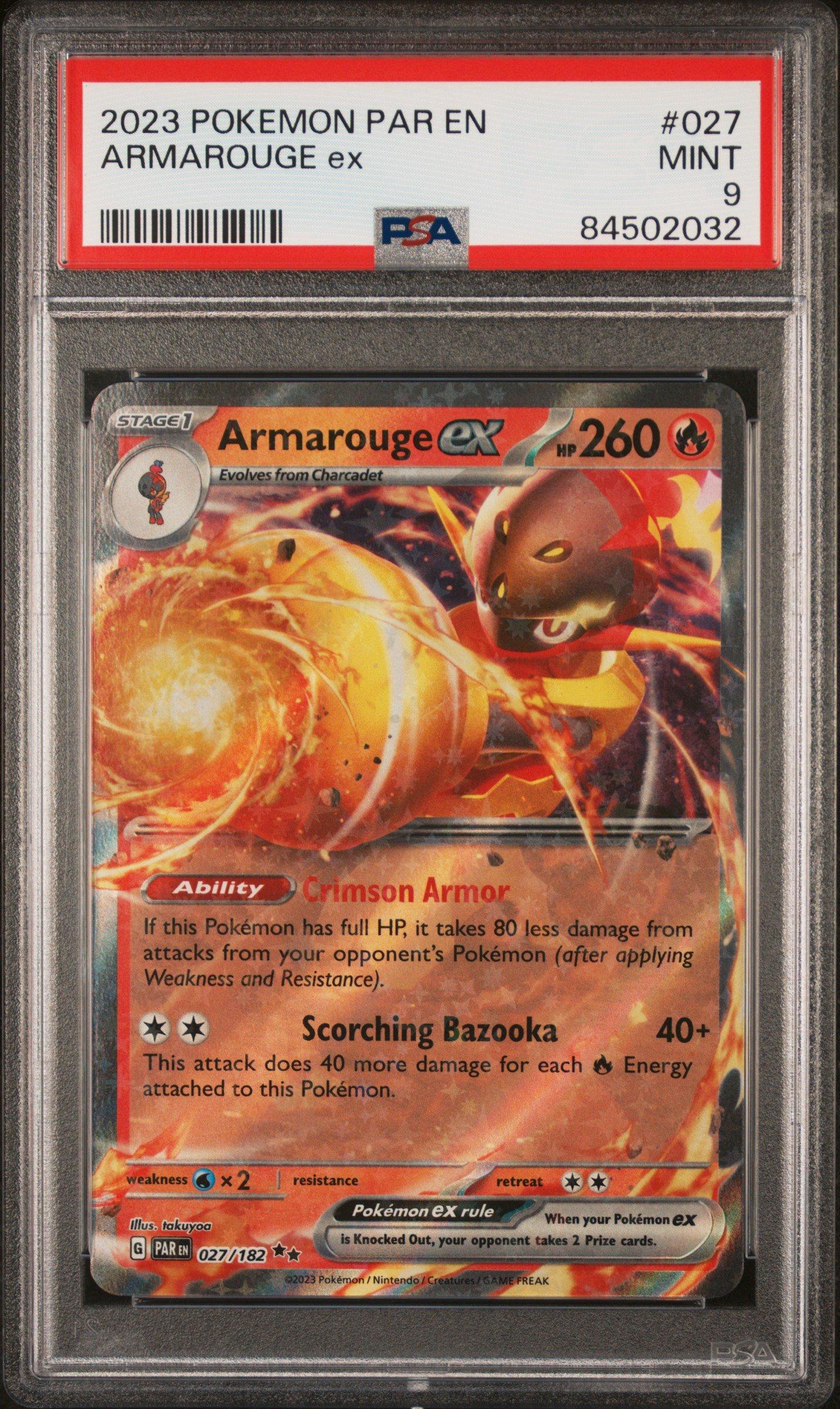 2023 Pokemon Par En-paradox Rift 027 Armarouge Ex PSA 9 Graded